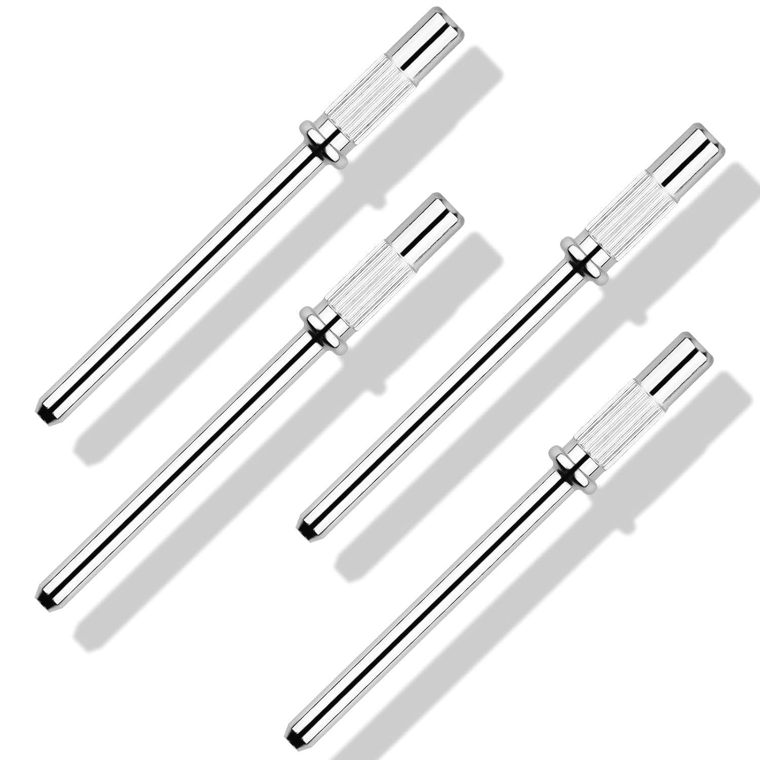 4PCS 3/32 Shank Mandrel Nail Drill Bits, Small Sanding Bands Nail Drill Bits, 3mm Mini Mandrel for Nail Sanding Bands, Stainless Steel Sanding Band Nail Drill Bit for Electric Drill File Machine - Image 1