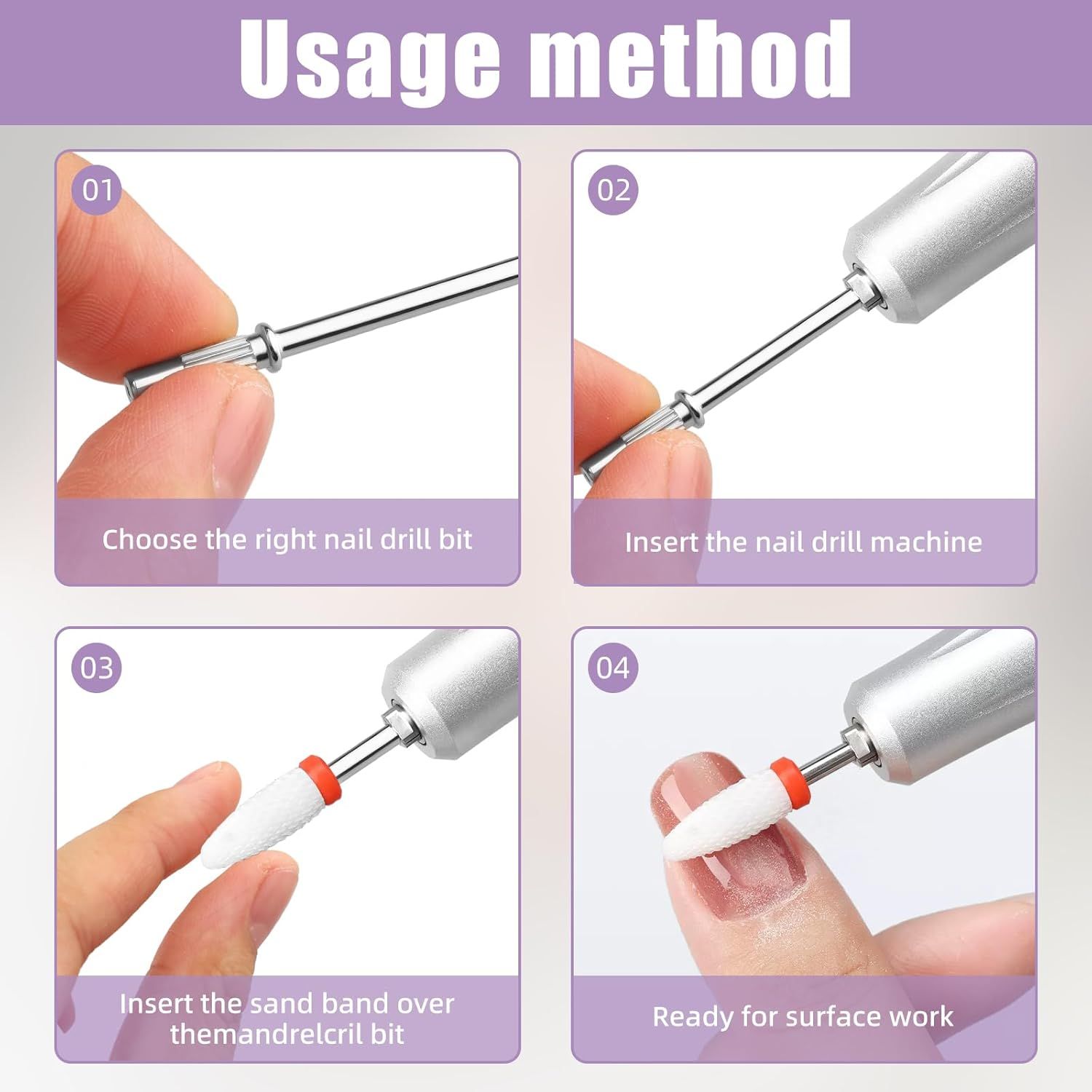 4PCS 3/32 Shank Mandrel Nail Drill Bits, Small Sanding Bands Nail Drill Bits, 3mm Mini Mandrel for Nail Sanding Bands, Stainless Steel Sanding Band Nail Drill Bit for Electric Drill File Machine - Image 3