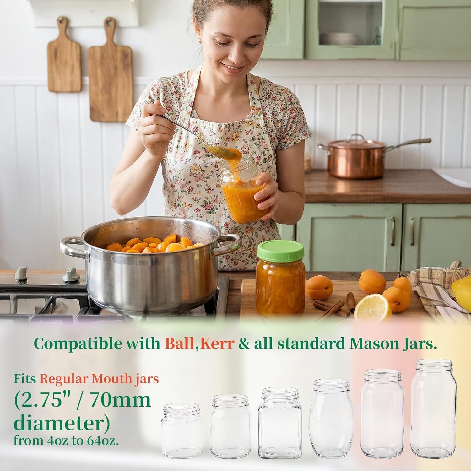 5 Pcs Wide Mouth Mason Jar Lids, 86mm Plastic Storage Caps for Wide Mouth Jars Covers - Reusable Storage Caps/Jar Lids for Mason Glass Jars - Leak-Proof Sealing Covers/Dishwasher Safe - Image 4