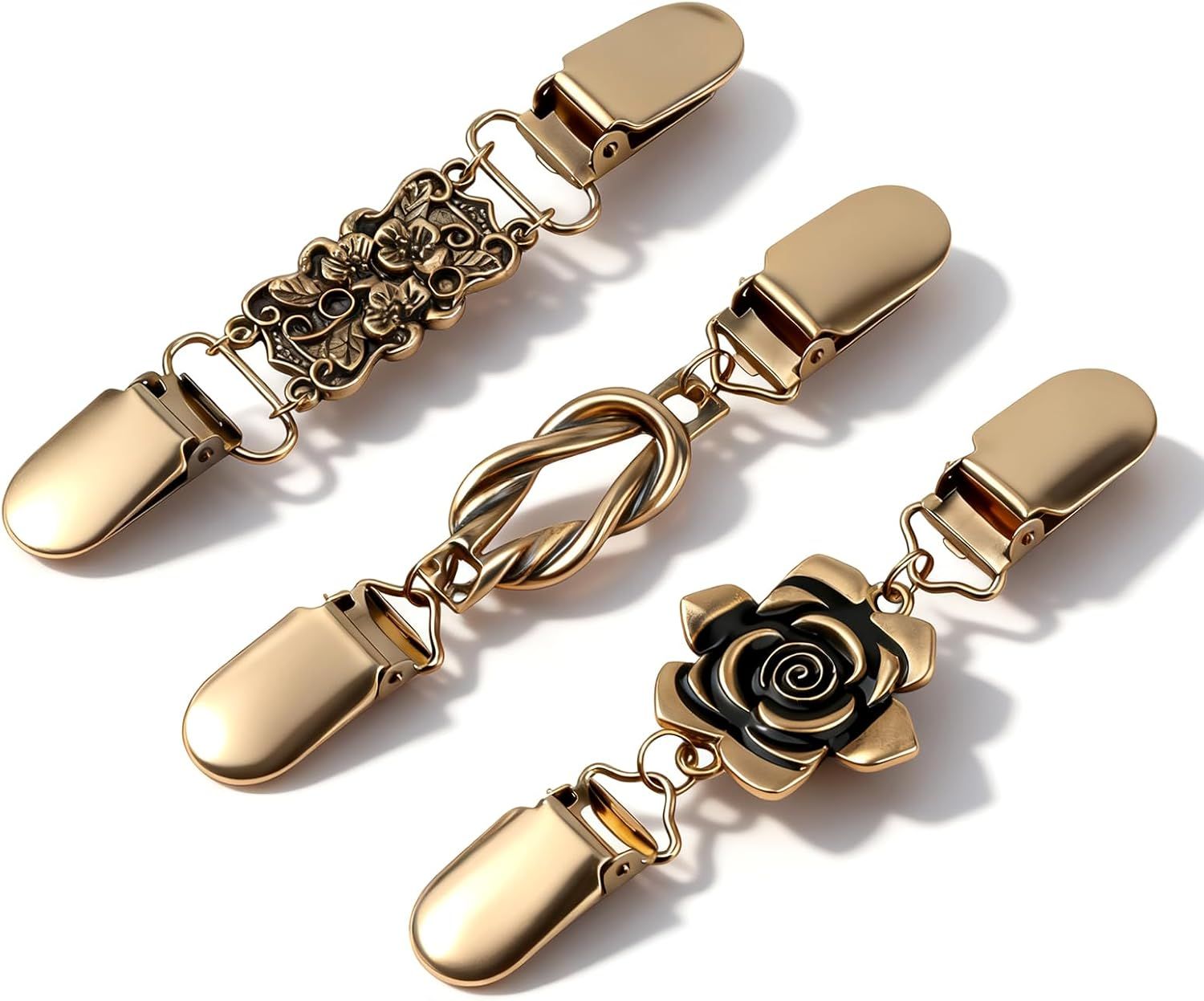 3PCS Sweater/Cinch Clips, Retro Clothing Cardigan Clips, Waist Cincher Dress Back Clip, Waist Cincher, Shirt Clip Retro Dress Cinch Clips for Sweaters, Cardigans, Jackets ﻿ - Image 1