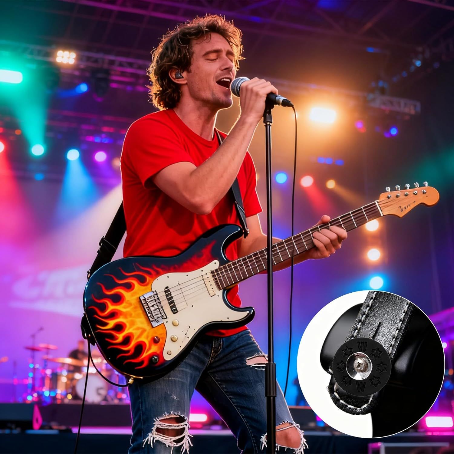 12Pair Rubber Strap Locks For Guitar, 0.98'' Guitar Strap Blocks/Silicone Strap Locks Guitar, Blocks Guitar Locks Strap Protector, Premium Silicone Safety Lockings, Acoustic Guitar Strap Adapter - Image 4