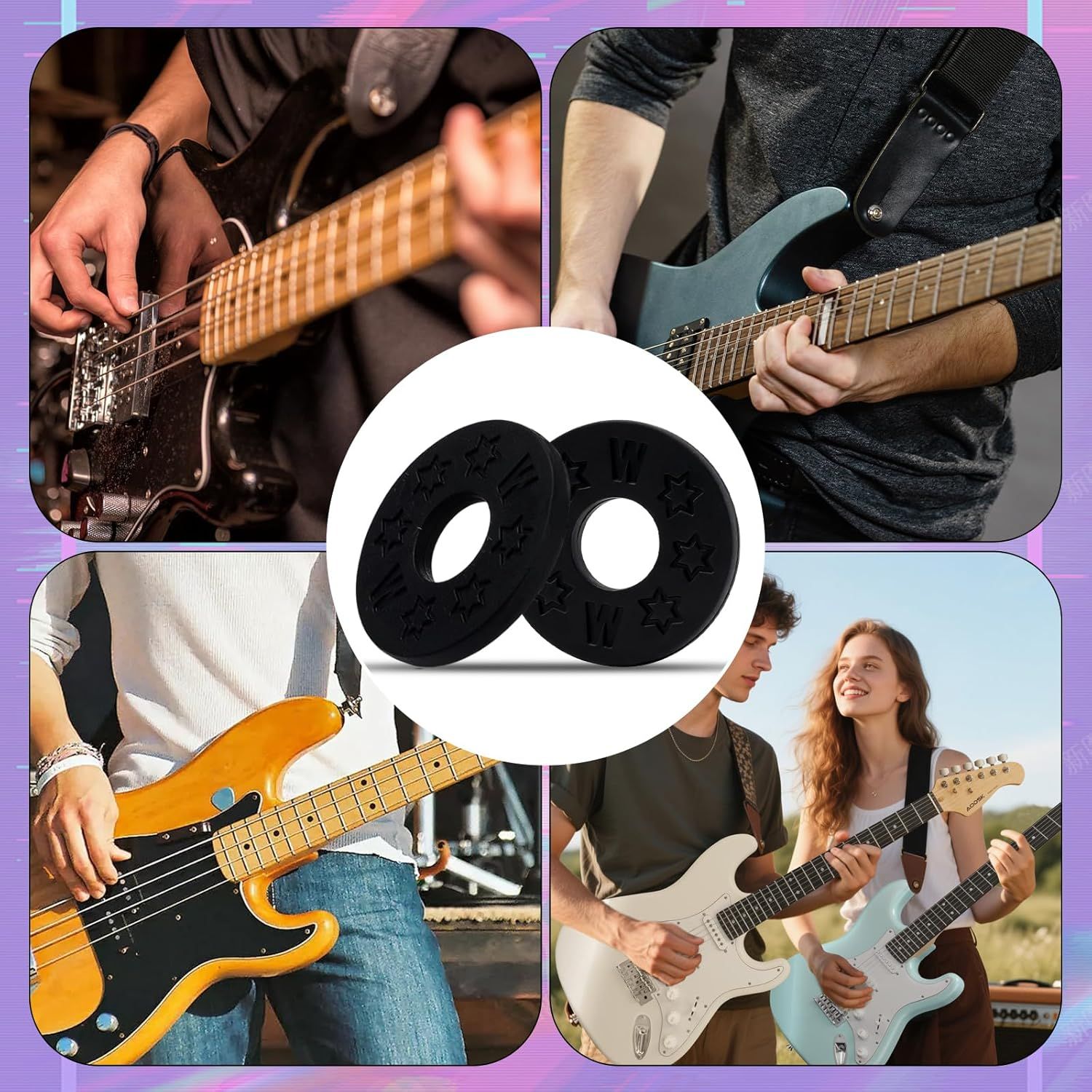 12Pair Rubber Strap Locks For Guitar, 0.98'' Guitar Strap Blocks/Silicone Strap Locks Guitar, Blocks Guitar Locks Strap Protector, Premium Silicone Safety Lockings, Acoustic Guitar Strap Adapter - Image 6