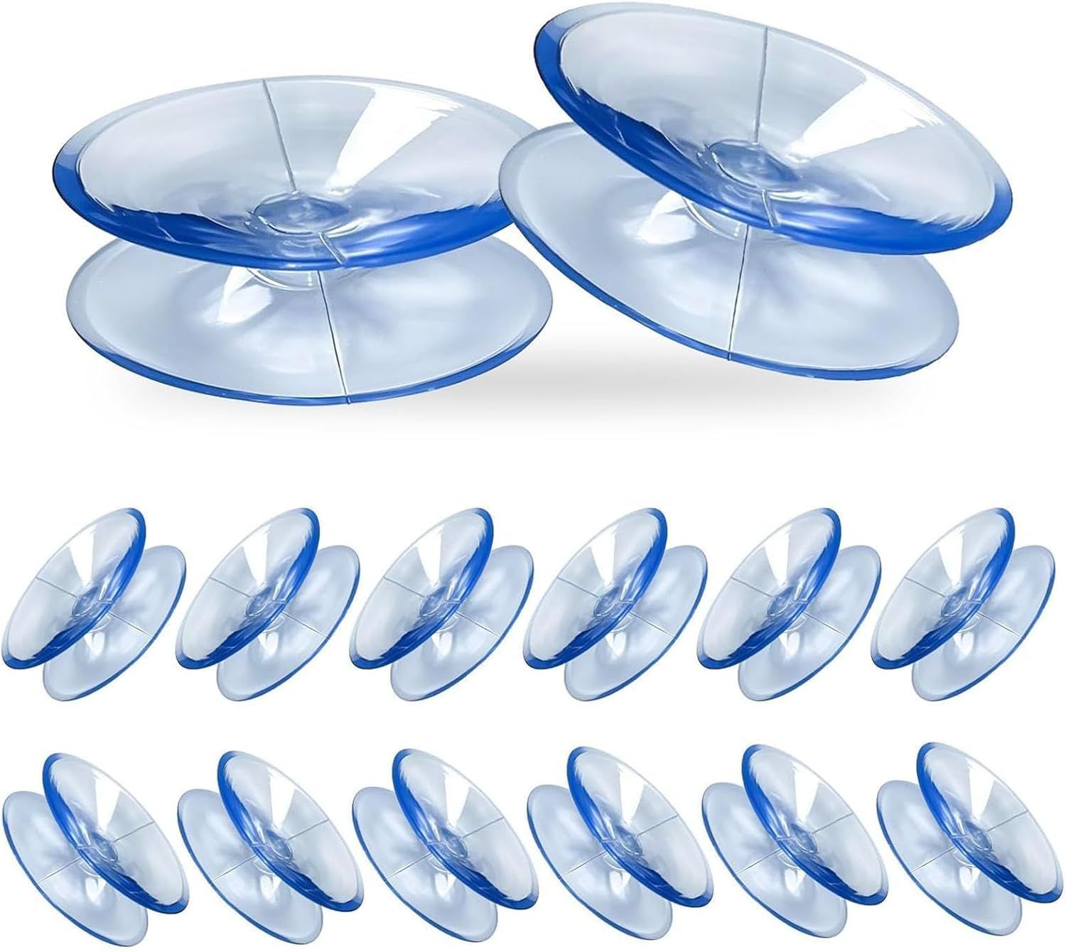 24PCS 20mm Double Sided Suction Cups, Clear Silicone Bumpers Small Suction Cups, Clear Plastic Sucker Pads/Silicone Bumpers Desk Glass Suction Cups for Furniture and Mirrors ﻿ - Image 1