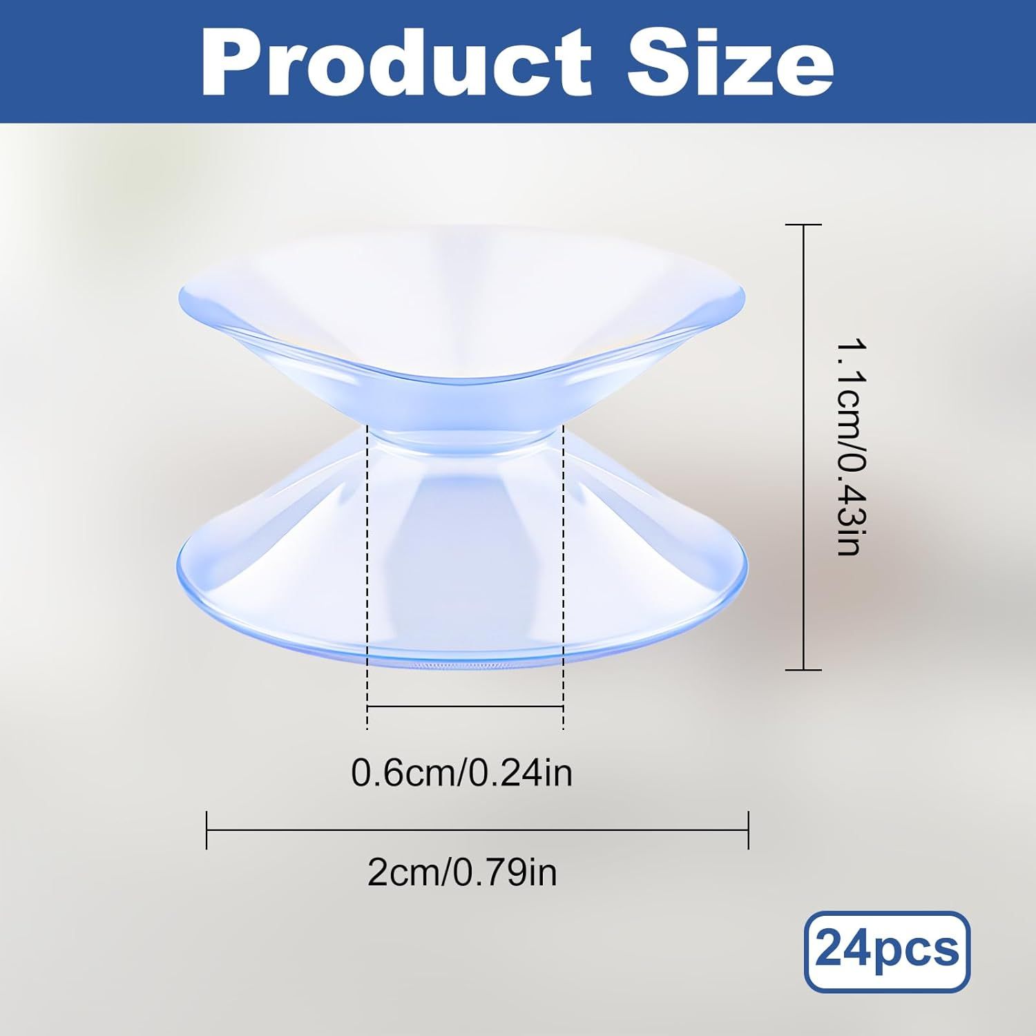 24PCS 20mm Double Sided Suction Cups, Clear Silicone Bumpers Small Suction Cups, Clear Plastic Sucker Pads/Silicone Bumpers Desk Glass Suction Cups for Furniture and Mirrors ﻿ - Image 3