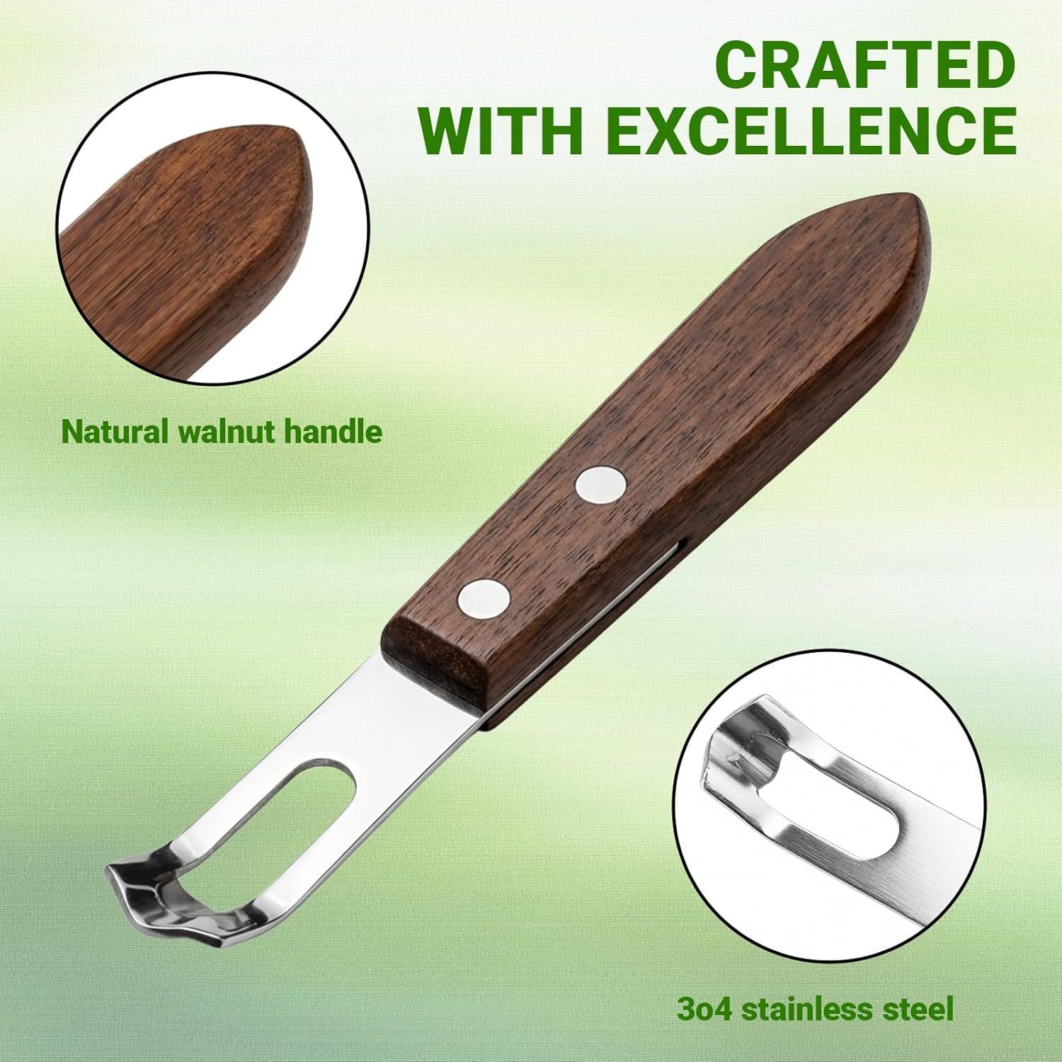 1PCS Citrus Zester and Orange Peeler Tools, Channel Knife, Walnut Wood and Stainless Steel Bar Peeler Tool, Channel Knife for Bartenders & Home Mixologists, Craft Cocktails (5.59 x 0.86'') - Image 4