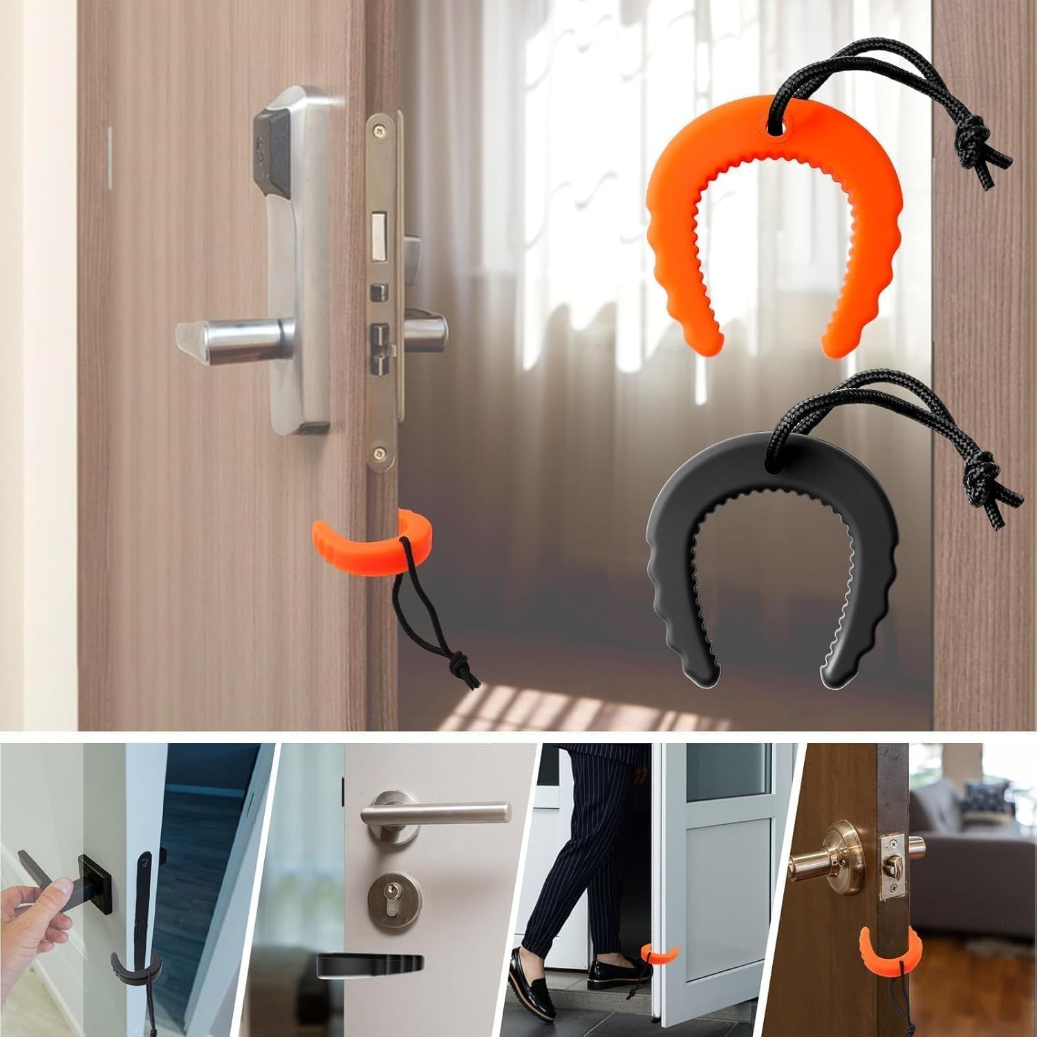 3 Pack First Responder Door Stop Jammer Heavy Duty Rubber Emergency Door Wedge for Police Firefighter EMS Non-Slip Tactical Entry Tool Security Guard Equipment 2 Black 1 Orange Jammer Multi-Surface - Image 6