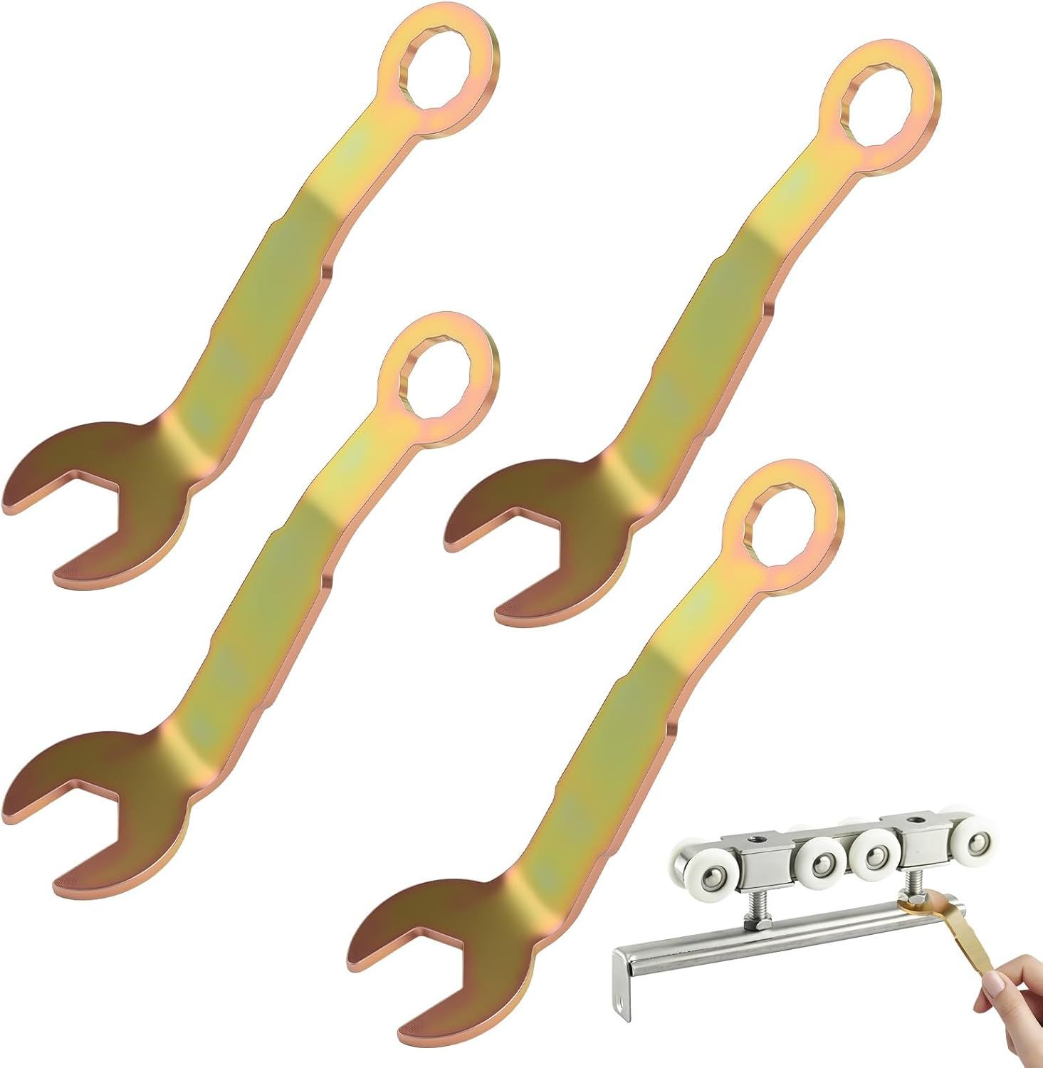 4pcs Pivot Pocket Door Wrench, 0.83'' Pocket Door Wrenches, Adjustment Pocket Wrenches-Rv Pockets Door Adjusting Hardware, Bi-Fold Doors Hardware Adjustment Tool for Folding Door, Sliding Doors Hanger - Image 1