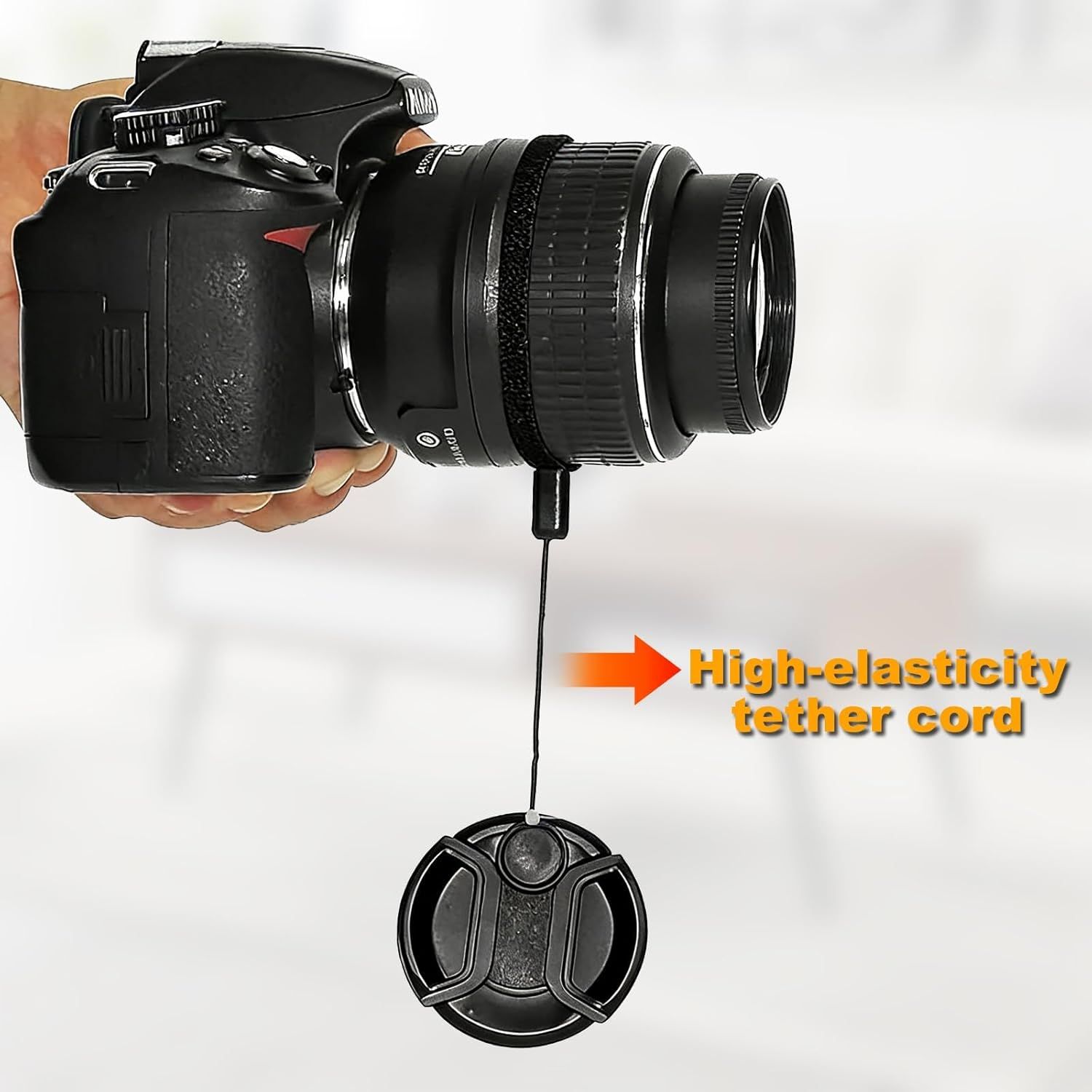 5PCS Camera Lens Cap Tether, Universal Lens Cap Leash & Keeper/Elastic String Holder Compatible with DSLR Lenses, Lens Cap Security Strap Fits All SLR Mirrorless Camera Lenses Cap - Image 5