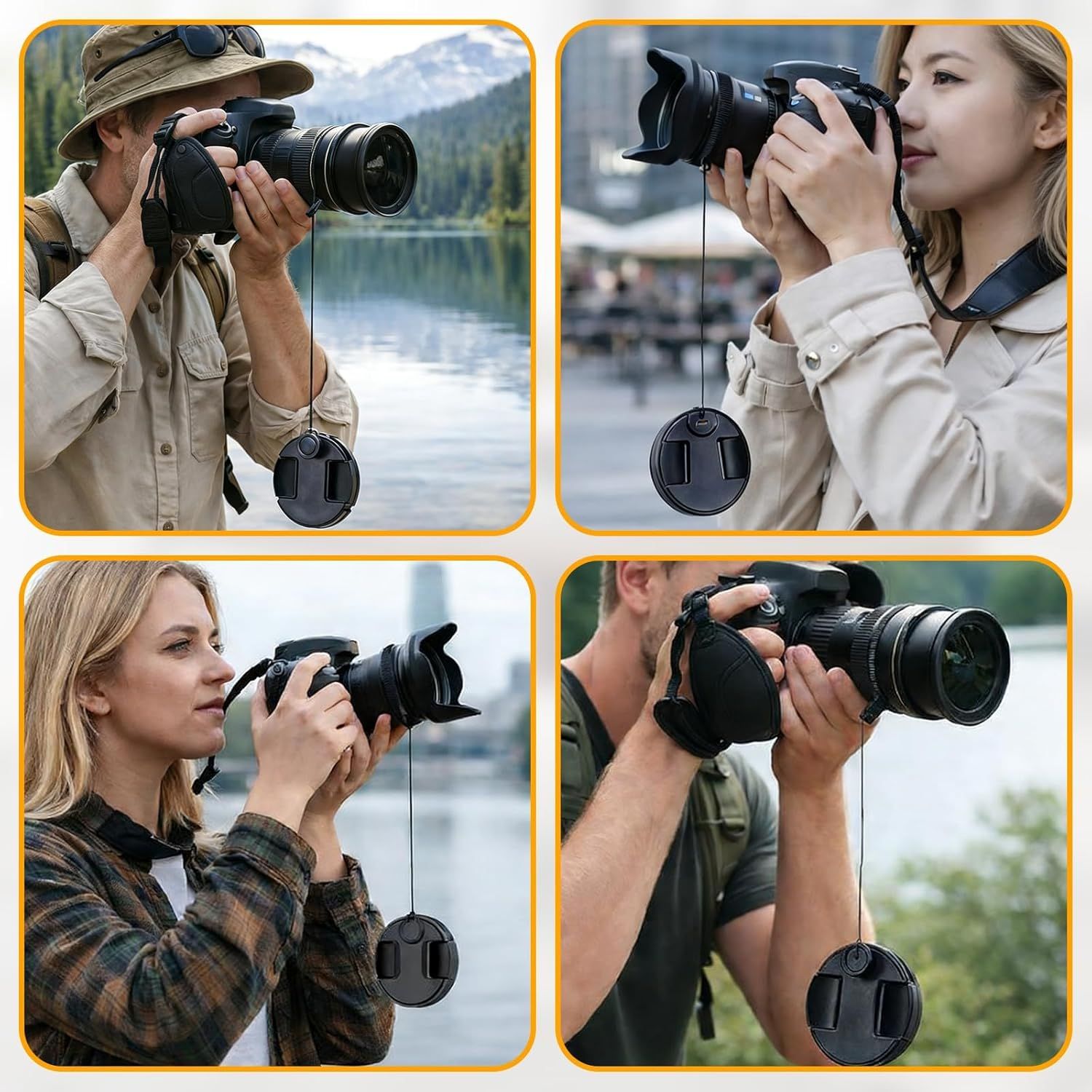 5PCS Camera Lens Cap Tether, Universal Lens Cap Leash & Keeper/Elastic String Holder Compatible with DSLR Lenses, Lens Cap Security Strap Fits All SLR Mirrorless Camera Lenses Cap - Image 6