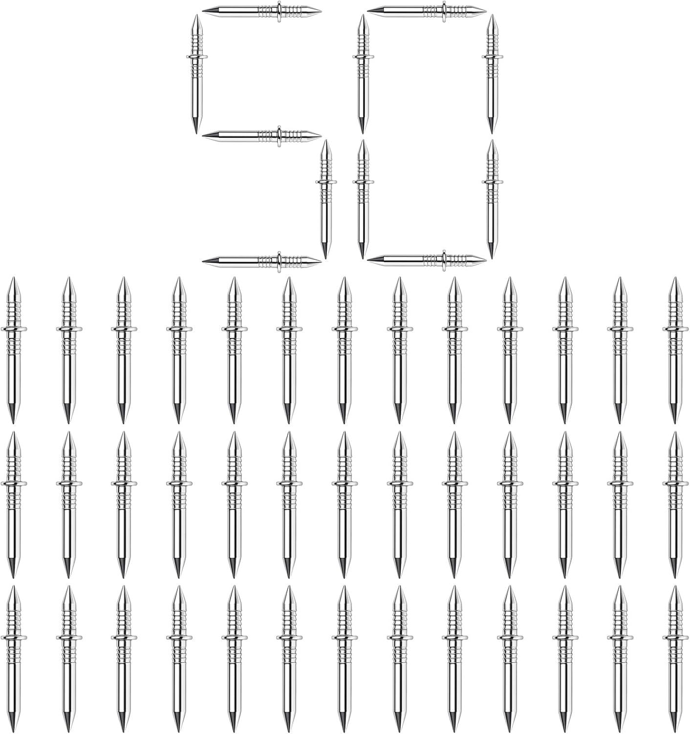 Double Headed Skirting Nails, 50PCS Invisible Seamless Baseboard Screws, Solid Wood Baseboard Double-Headed Nails, Double Sided Nails for Wood, Skirting Line Without Marks Nail for Solid Wood Trim - Image 1