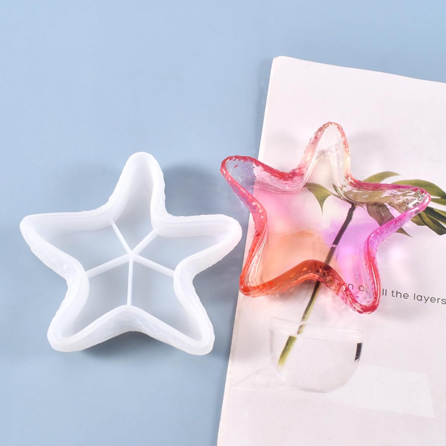 Starfish Tray Silicone Mold, Candle Holder Jewelry Plate Silicone Mold for Epoxy Resin, Trinkets Container Storage Dish Mould for Resin Concrete Cement Art Craft DIY Home Decor - Image 2