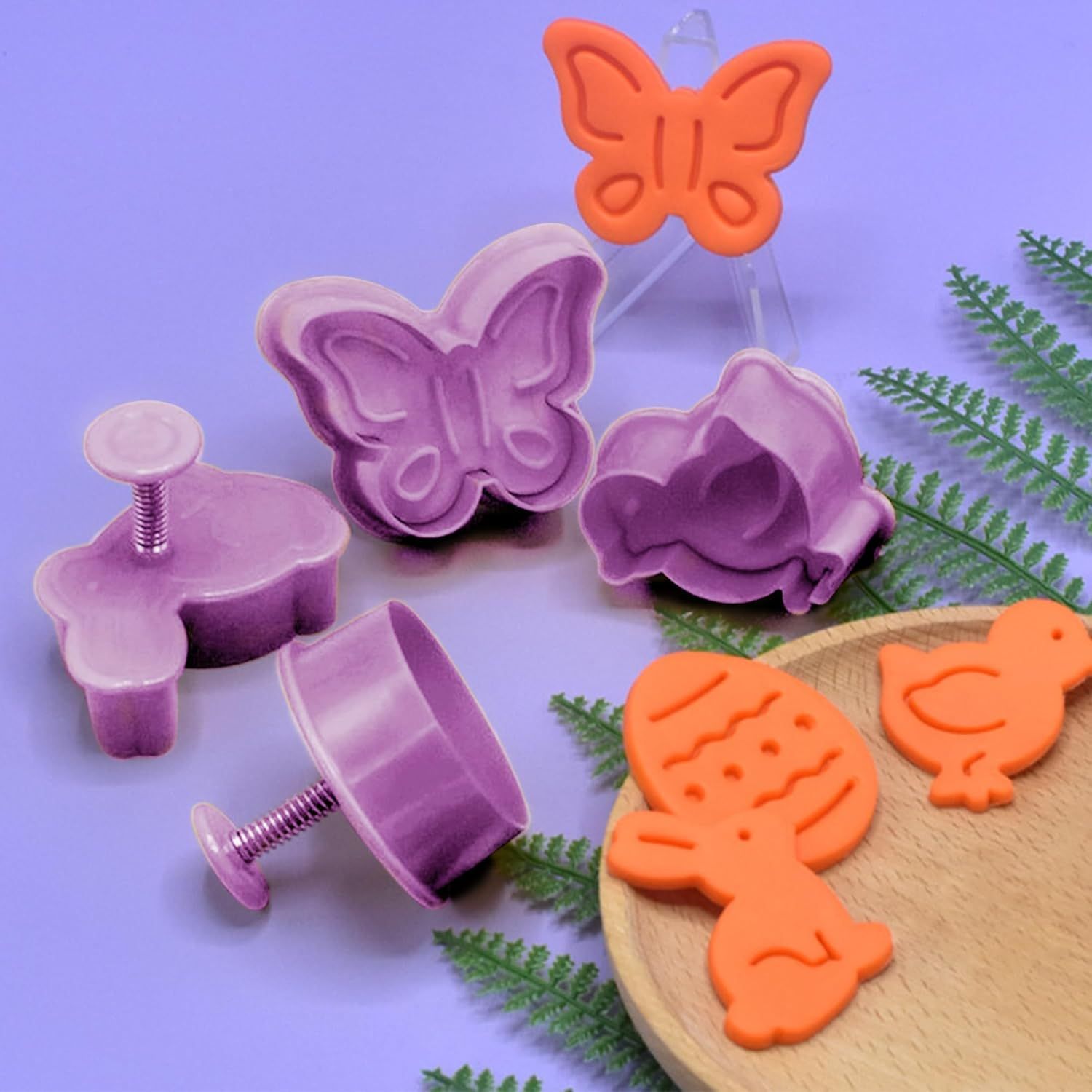4Pcs Easter Cookie Cutters, Cartoon Easter Cookie Stamps, Cute Bunny Eggs Chick Butterfly Shapes Spring Biscuit Cutters Plastic Kitchen Tool for Fondant Cookie Baking Holiday Birthday Party Supplies - Image 6