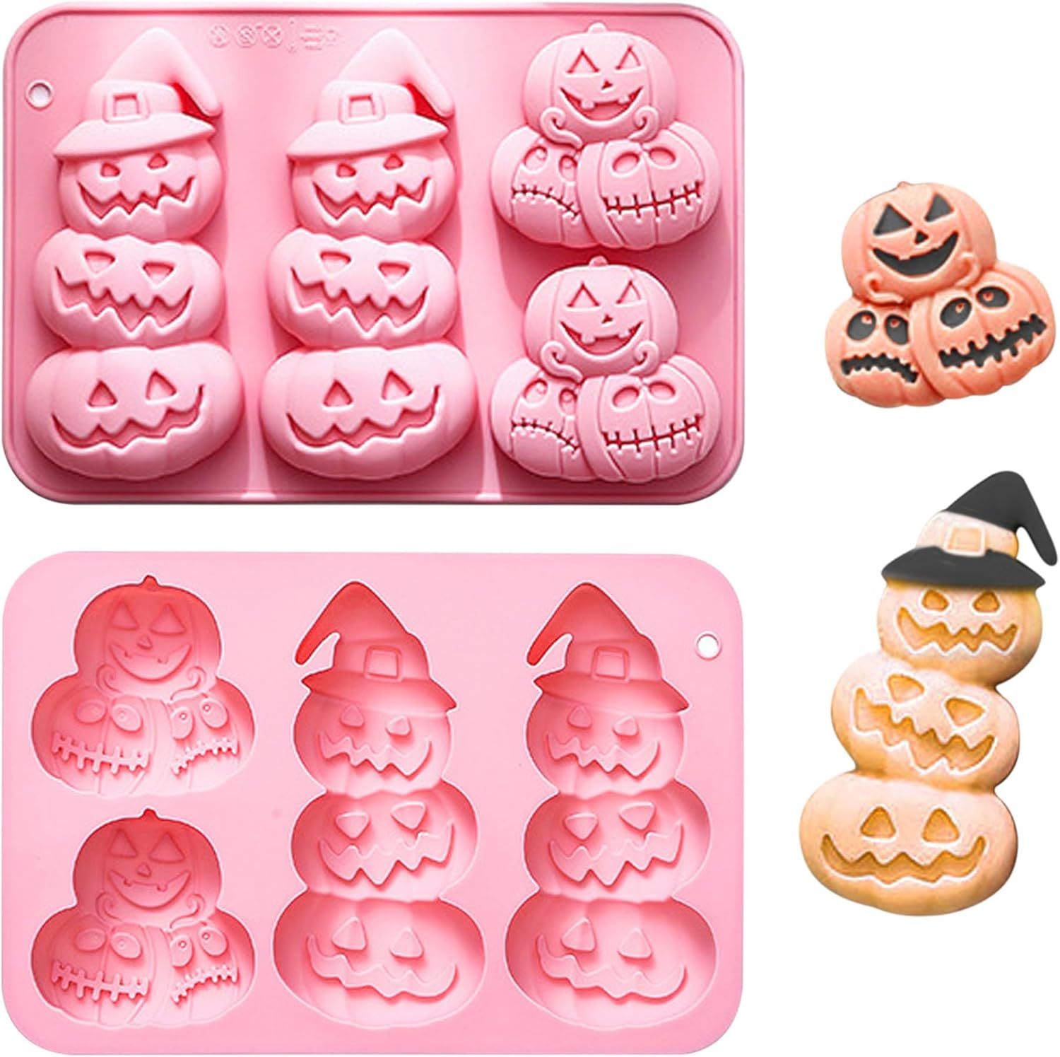 Pumpkin Silicone Mold Halloween Chocolate Candy Molds, Pumpkin Shaped Baking Mold for Halloween Thanksgiving Fall Gummy Jelly Ice Cube Cookies Cake Cupcakes Decorations Soap Candle Making - Image 1