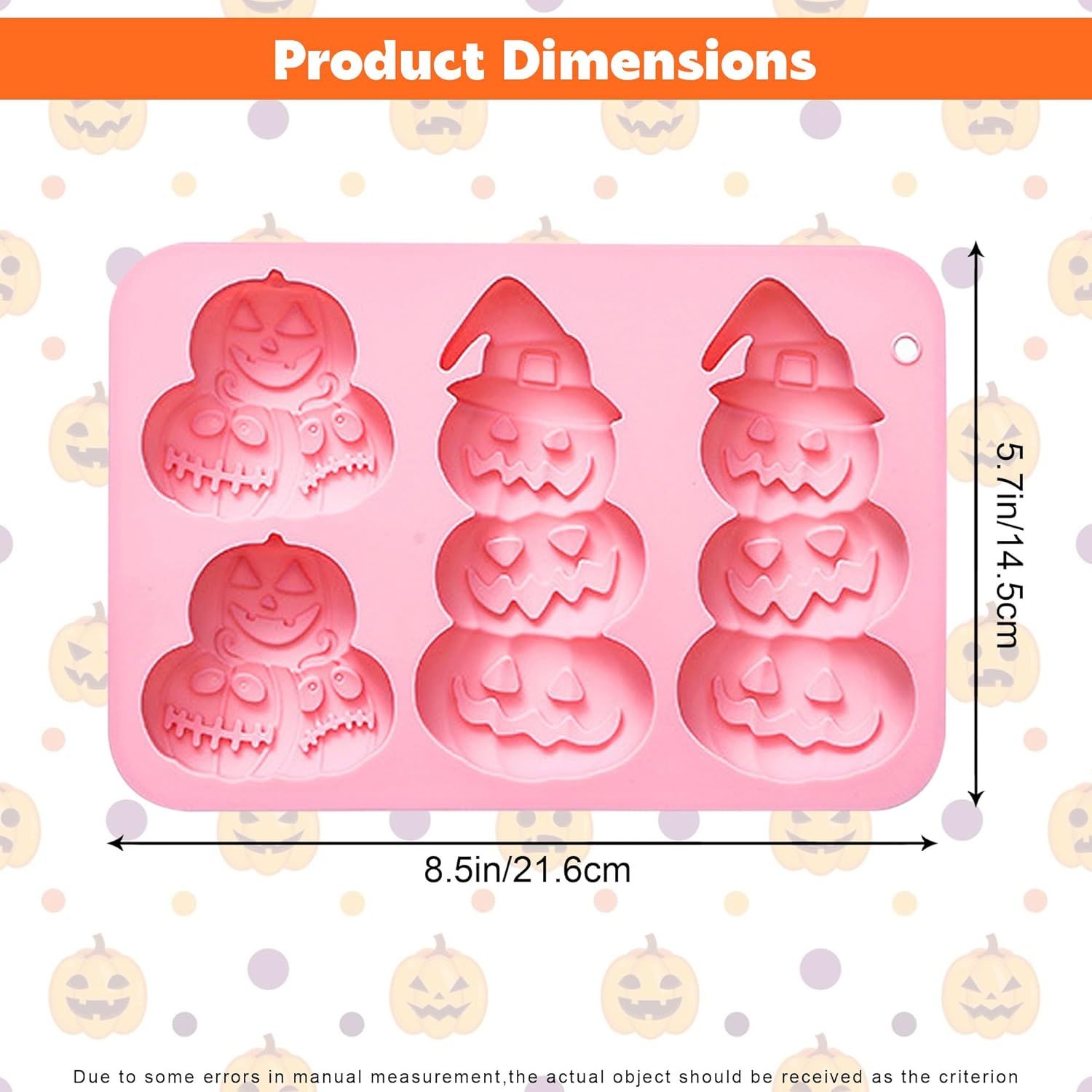 Pumpkin Silicone Mold Halloween Chocolate Candy Molds, Pumpkin Shaped Baking Mold for Halloween Thanksgiving Fall Gummy Jelly Ice Cube Cookies Cake Cupcakes Decorations Soap Candle Making - Image 3