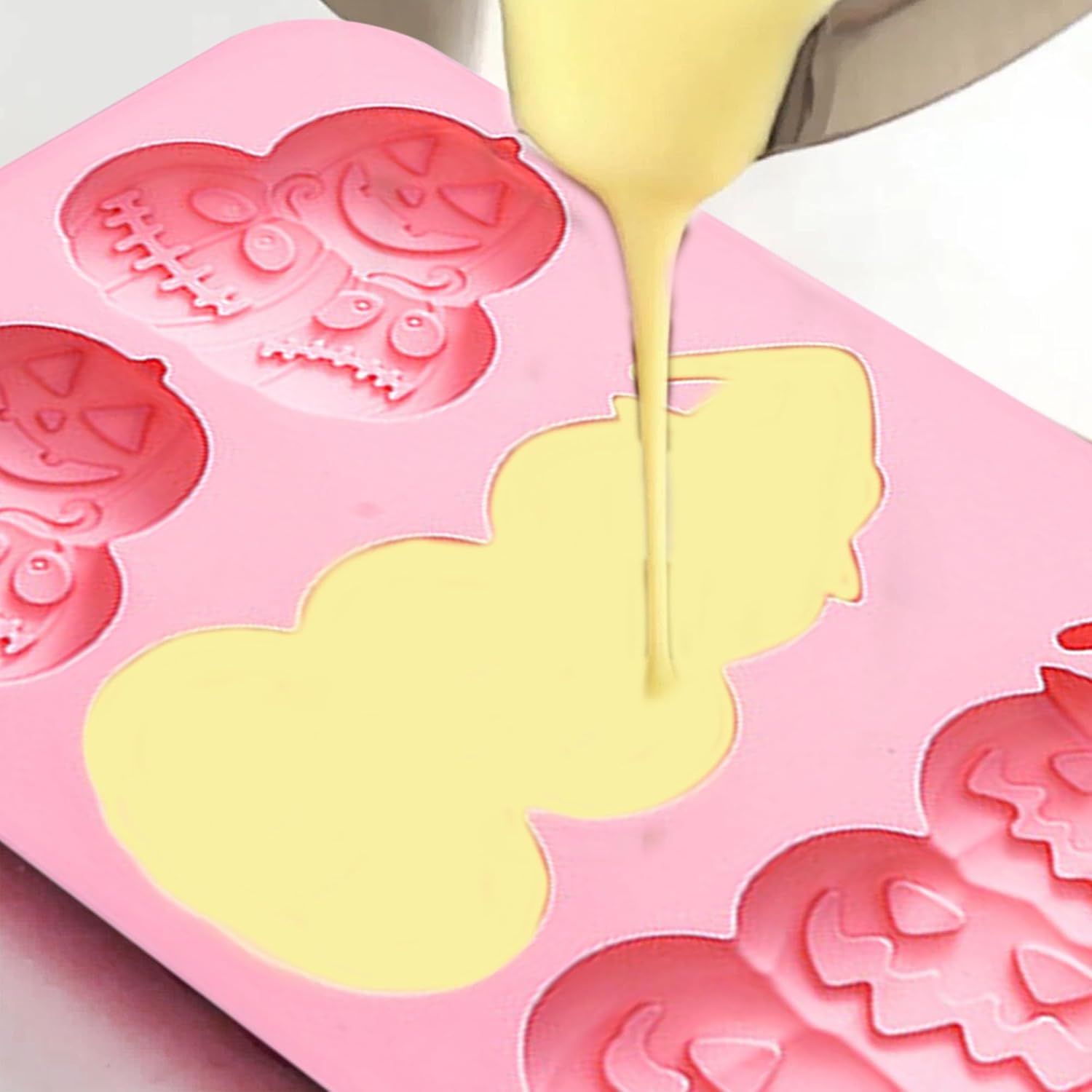 Pumpkin Silicone Mold Halloween Chocolate Candy Molds, Pumpkin Shaped Baking Mold for Halloween Thanksgiving Fall Gummy Jelly Ice Cube Cookies Cake Cupcakes Decorations Soap Candle Making - Image 5