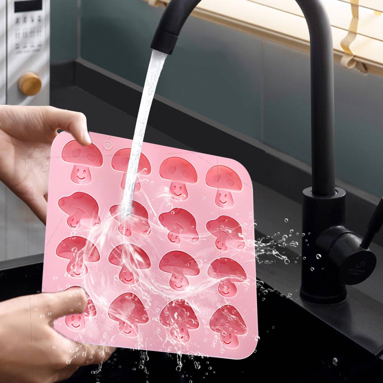 Mushroom Chocolate Mold,16-Cavity Mushroom Silicone Mold Mushroom Shaped Candy Fondant Mold for Chocolate, Candy, Fondant, Polymer Clay, Gummy,Cake Decoration - Image 2