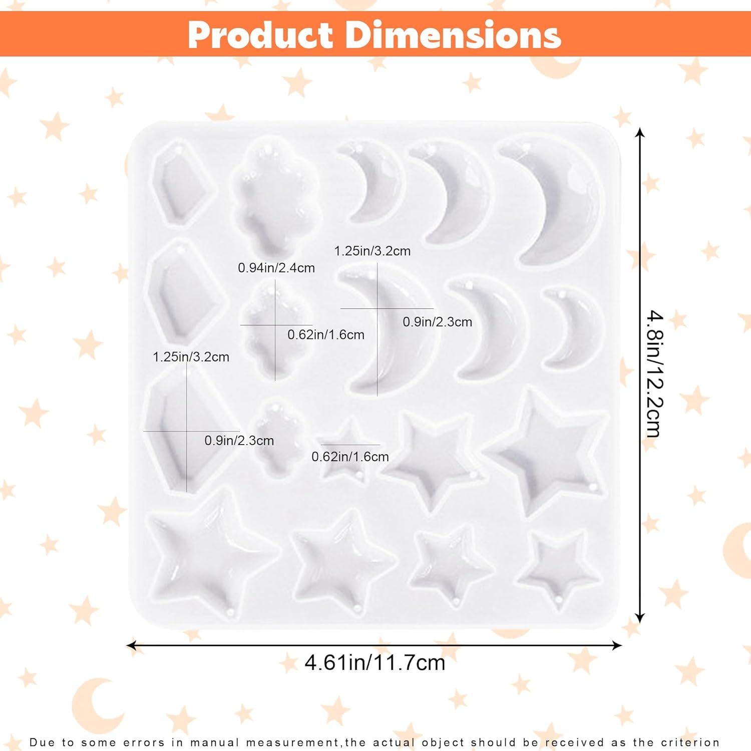 3Pcs Resin Jewelry Molds, Jewelry Molds for Epoxy Resin, Star Silicone Molds with 40Pcs Jump Rings, Jewelry Making Kit with Hole for DIY Crafts Pendant Earring Necklace (Star) - Image 2