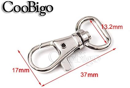 CooBigo 30pcs Metal Swivel Clasps Lanyard Snap Hook Lobster Claw Clasp Jewelry Findings Swivel Trigger Snap Hooks (Webbing Size:1/2