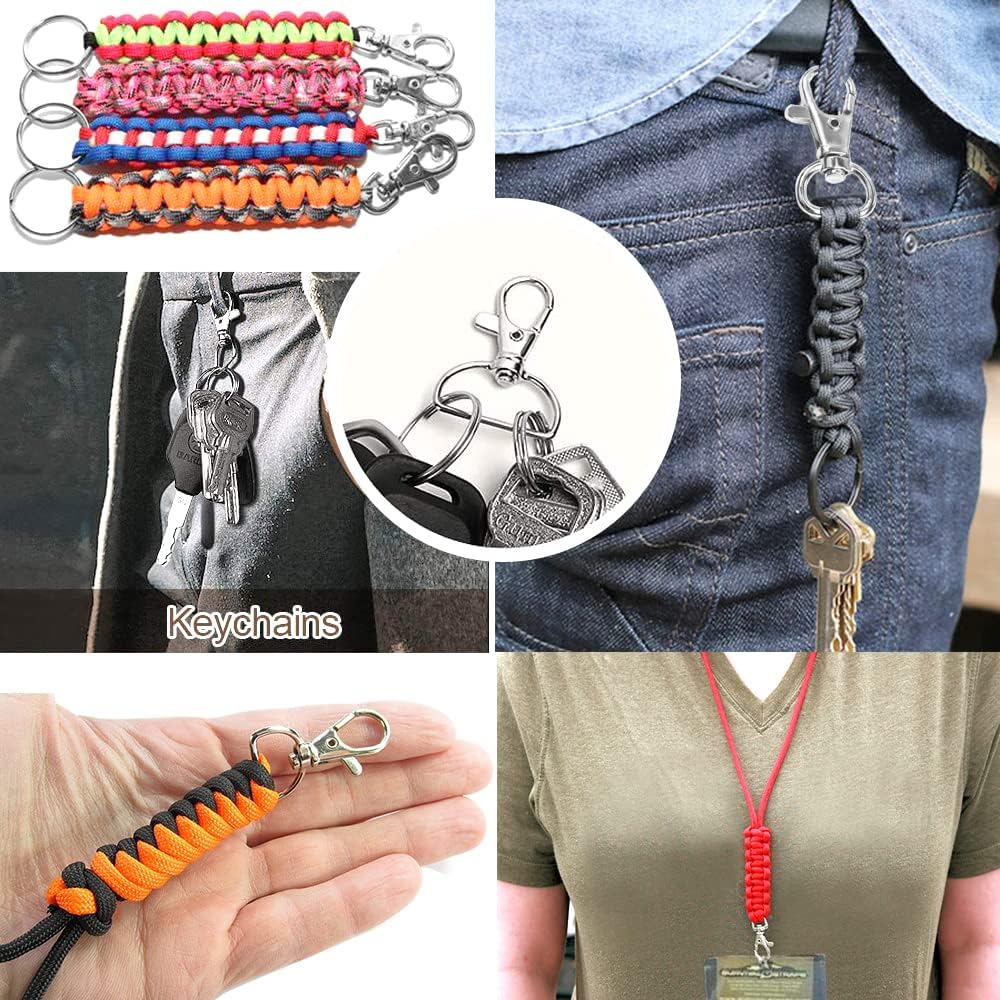 CooBigo 30pcs Metal Swivel Clasps Lanyard Snap Hook Lobster Claw Clasp Jewelry Findings Swivel Trigger Snap Hooks (Webbing Size:1/2
