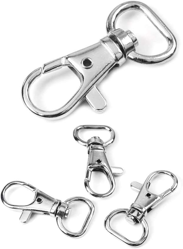 CooBigo 30pcs Metal Swivel Clasps Lanyard Snap Hook Lobster Claw Clasp Jewelry Findings Swivel Trigger Snap Hooks (Webbing Size:1/2