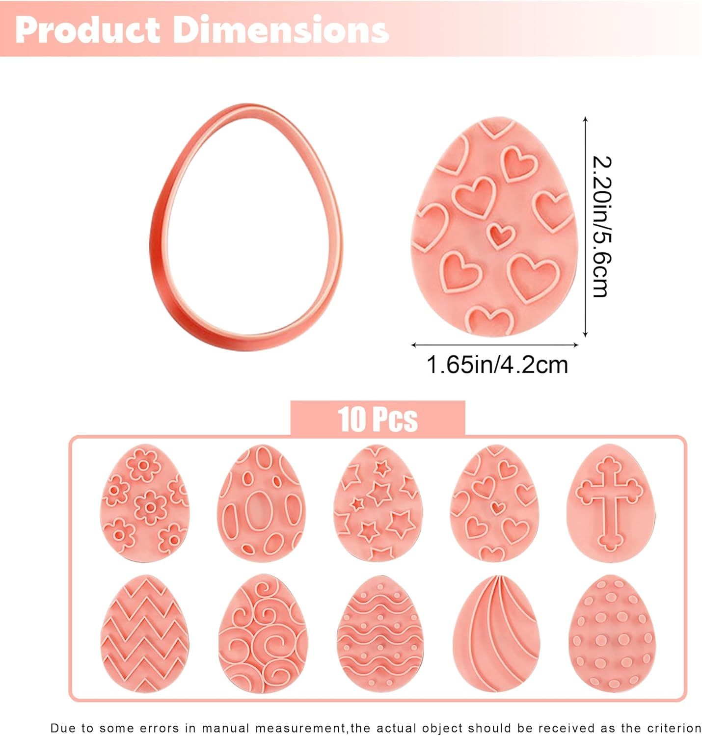 10 Pieces Easter Egg Cookie Cutters Easter Cookie Stamps 3D Plastic Embossing Mold Press Cookie Mould Set Baking Kitchen Tools for Holiday Birthday Party Biscuit Fondant Snacks Making - Image 3