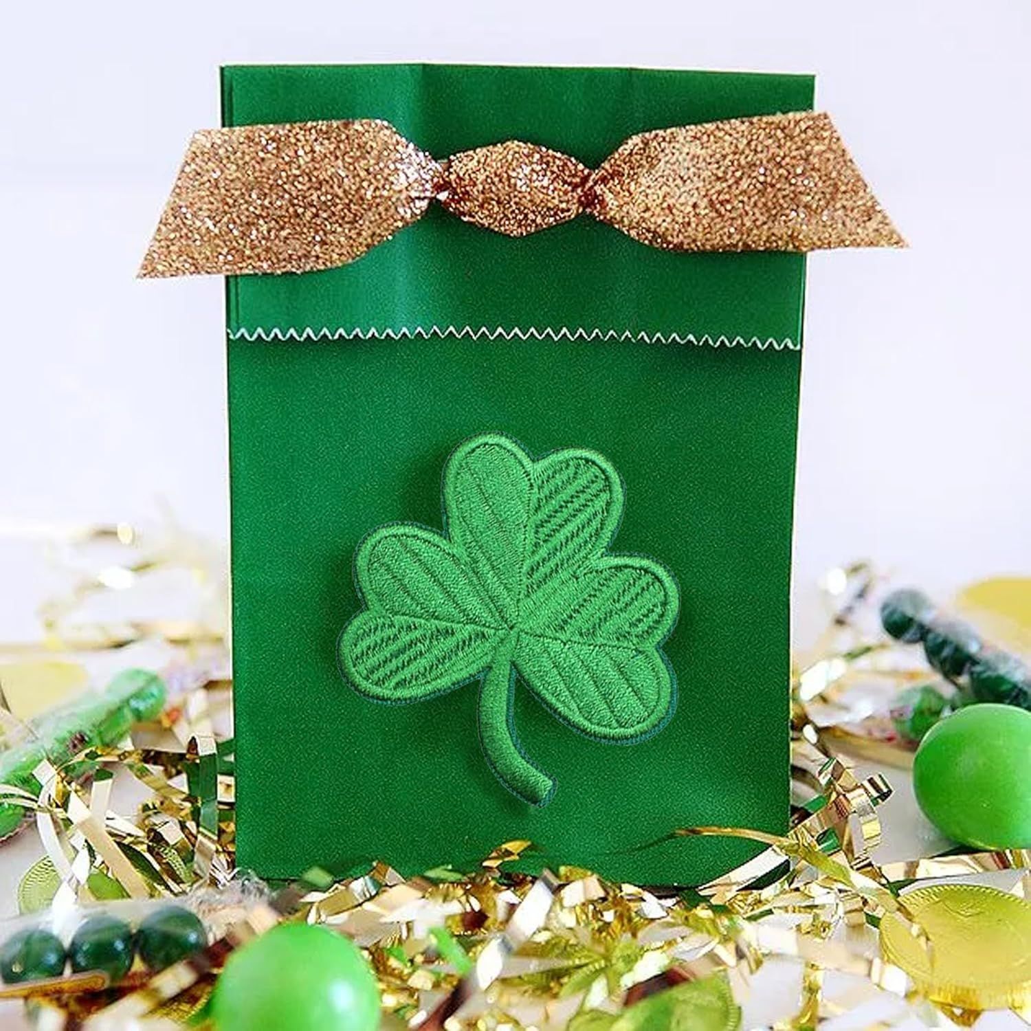 10Pcs Shamrock Iron on Patches, St Patricks Day Iron on Patches, Green Embroidered Emblem Lucky Clover Sew on Appliques for Clothing, Uniforms, Hats, Backpacks, Jackets, Pants, Accessories - Image 5