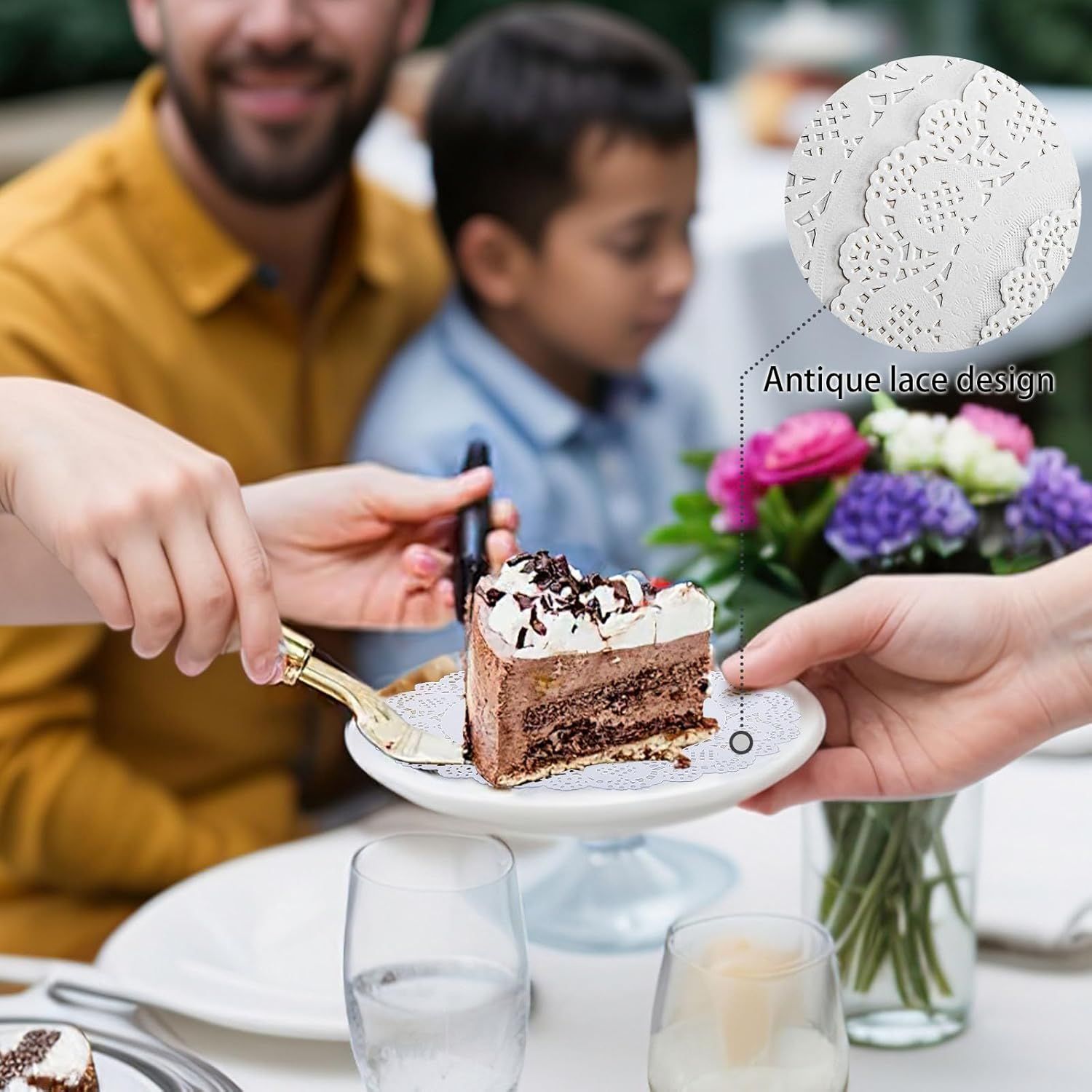 Paper Doilies, 36 Pack (12 Each 6.5”, 8.5”, 10.5”) – Round Lace Paper Placemats for Cakes, Dessert Trays & Table Decor | Doilies for Thanksgiving Day, Wedding, Tea Party, Crafts - Image 5
