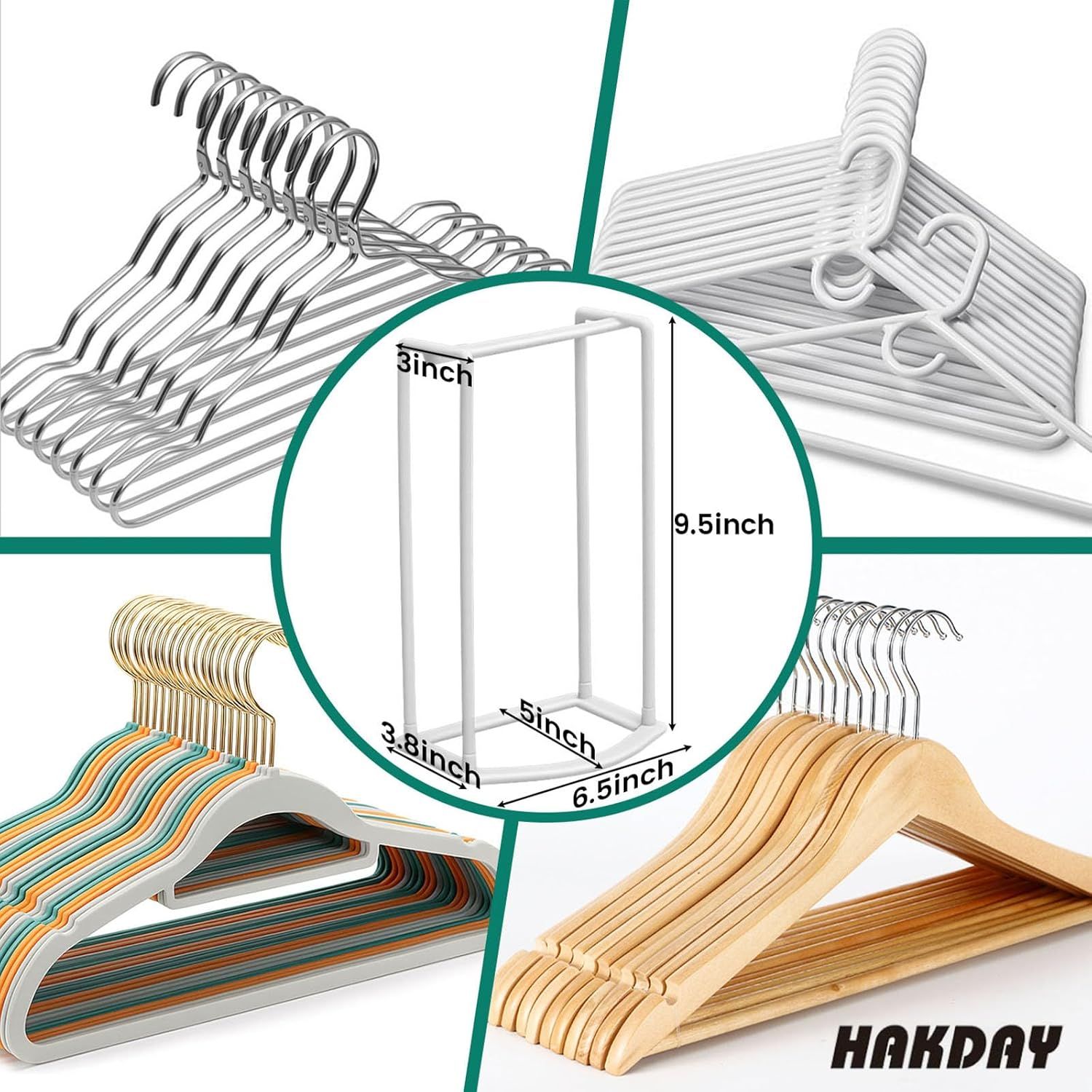 Hanger Stacker Organizer Stand, White Portable Hanger Holder Laundry Room Organization Hanger Rack Storage - Image 3