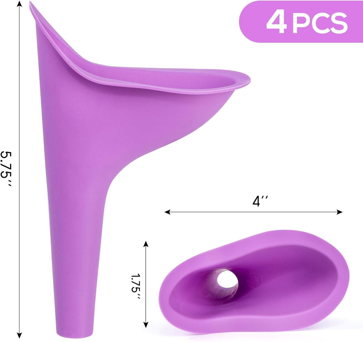 Female Urinal, 4PCS Portable Urination Device Pee Funnel for Travel Camping Hiking, Outdoor Activities, Camping, As a Gift for Women's Equality Day That Benefits Female Health - Image 2