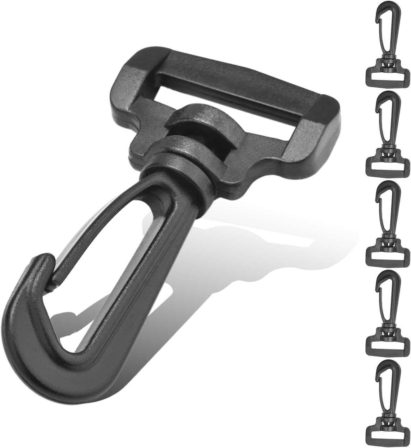 CooBigo 12PCS Plastic Swivel Snap Hook Clips for Purse,1 Inch Rotary Clasp Purse Strap Hardware for Bag Making Nylon Webbing Hook Backpack Strap Clip Lanyard Clasp Keychains Replacement - Image 1