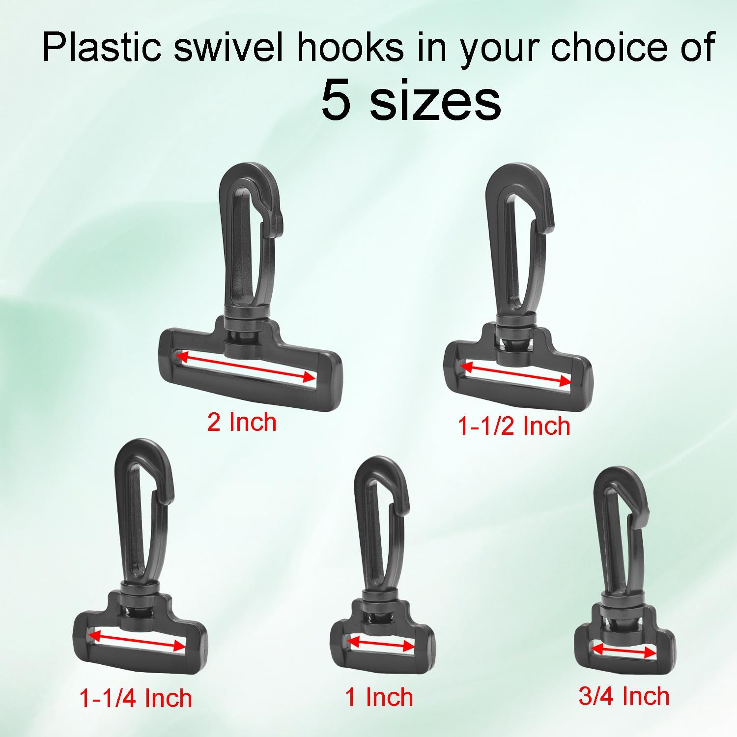 CooBigo 12PCS Plastic Swivel Snap Hook Clips for Purse,1 Inch Rotary Clasp Purse Strap Hardware for Bag Making Nylon Webbing Hook Backpack Strap Clip Lanyard Clasp Keychains Replacement - Image 7