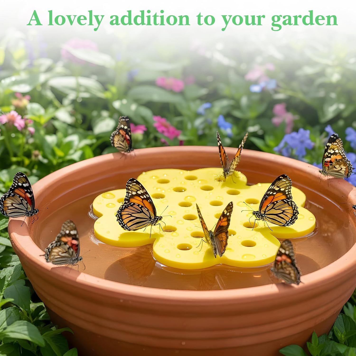 4 Pack Floating Bee Watering Station for Garden, 5.51 Inch Eva Foam Floating Bee Island, Butterfly and Bee Baths, Outdoor Honeybee Feeder for Feeding Thirsty Pollinators - Image 6