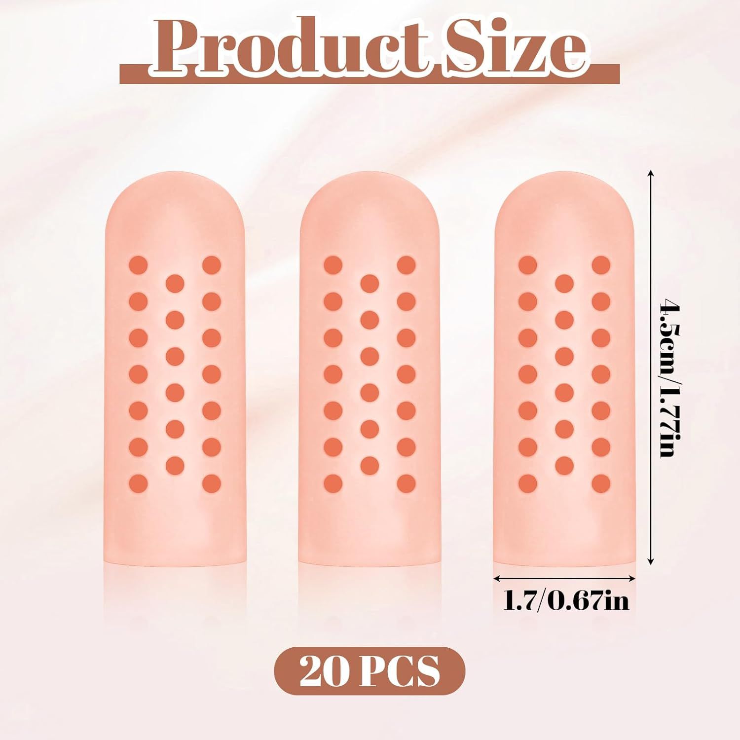 20PCS Gel Finger Cots with Air Holes, Silicone Finger Protectors Fingers Covers for Wounds Breathable Thumb Protector Gloves for Fingers Cracking Trigger Arthritis Pain Relief - Image 2