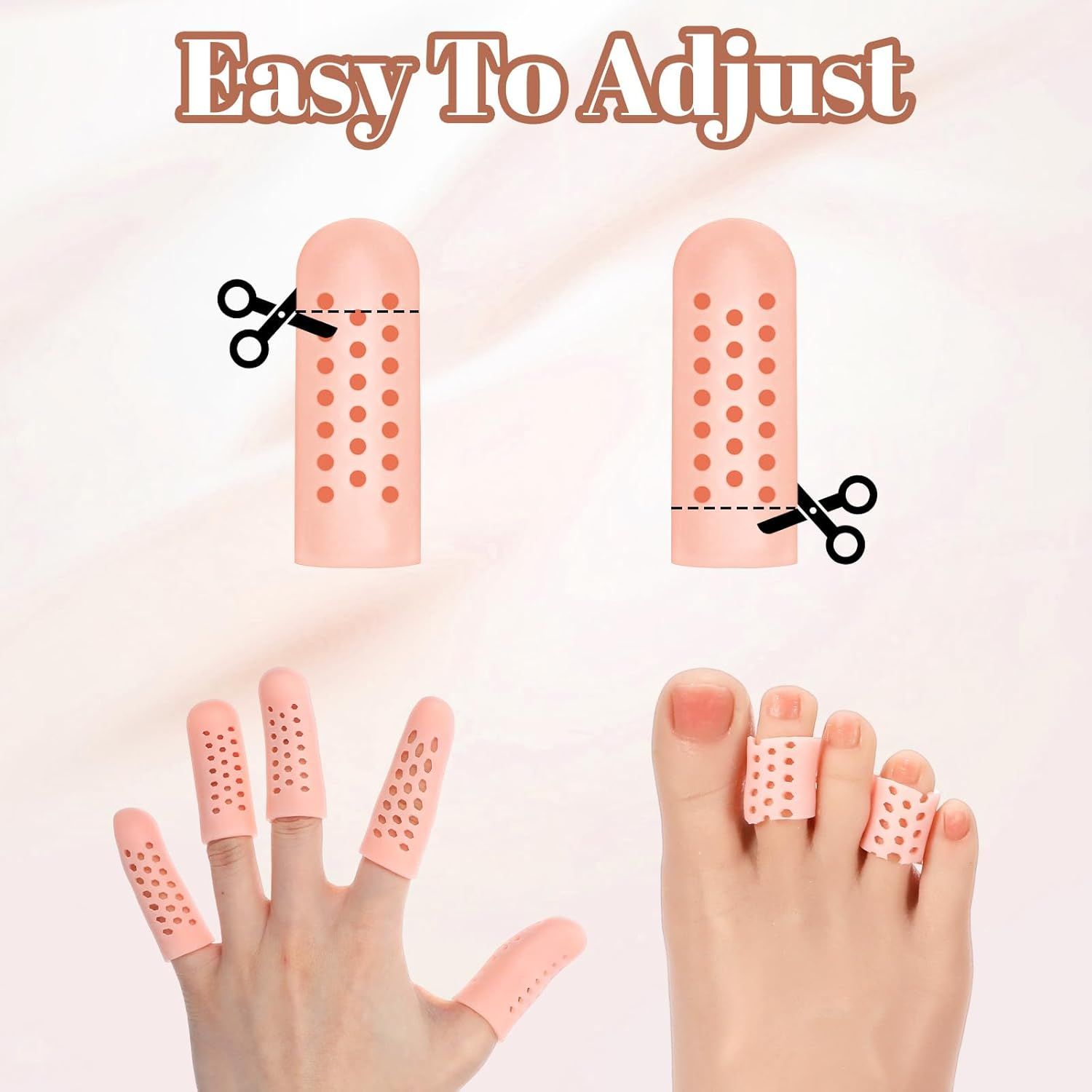 20PCS Gel Finger Cots with Air Holes, Silicone Finger Protectors Fingers Covers for Wounds Breathable Thumb Protector Gloves for Fingers Cracking Trigger Arthritis Pain Relief - Image 3