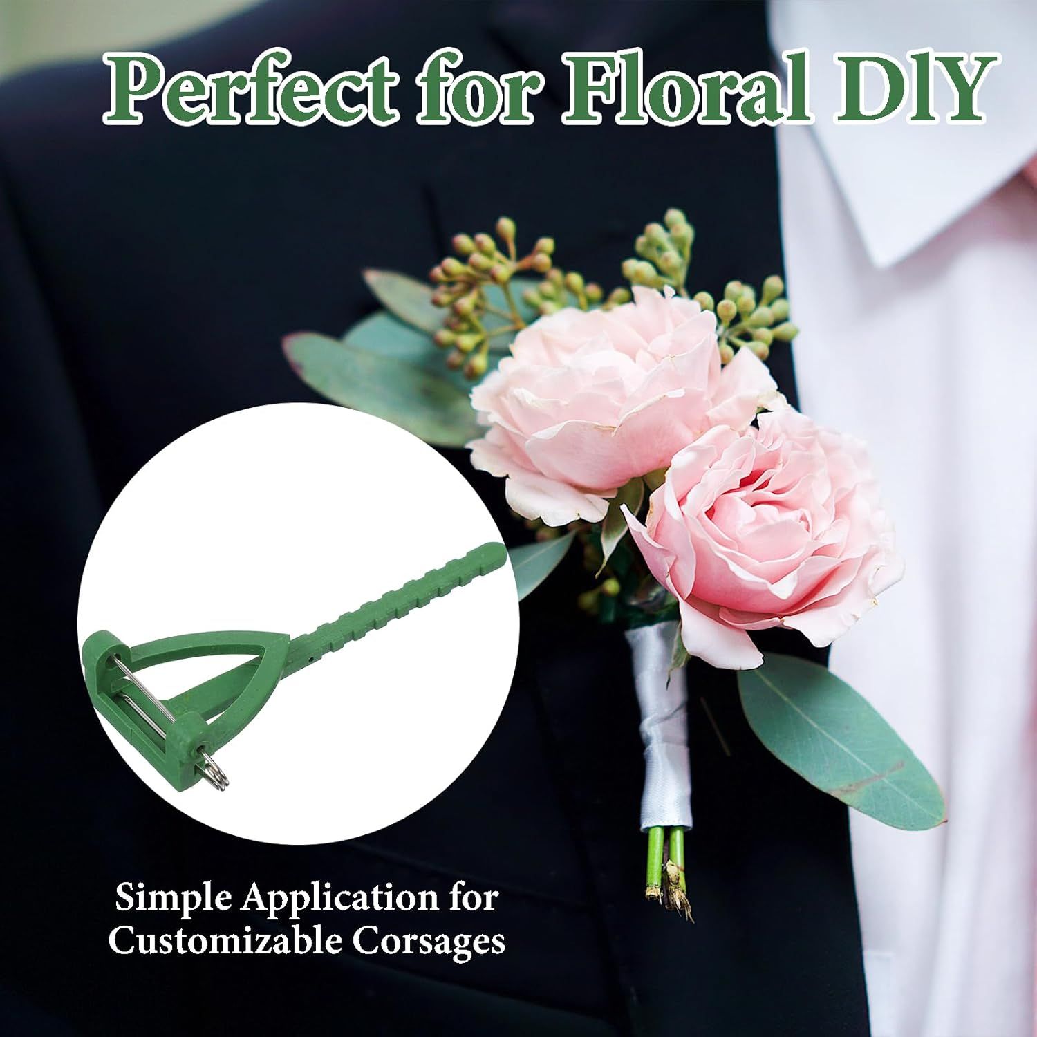 20 Pcs Boutonniere Pins, Plastic Boutonniere Supplies, Triangle Safety Corsage Pins for DIY Wedding Accessories Bride Groom Decoration - Image 4