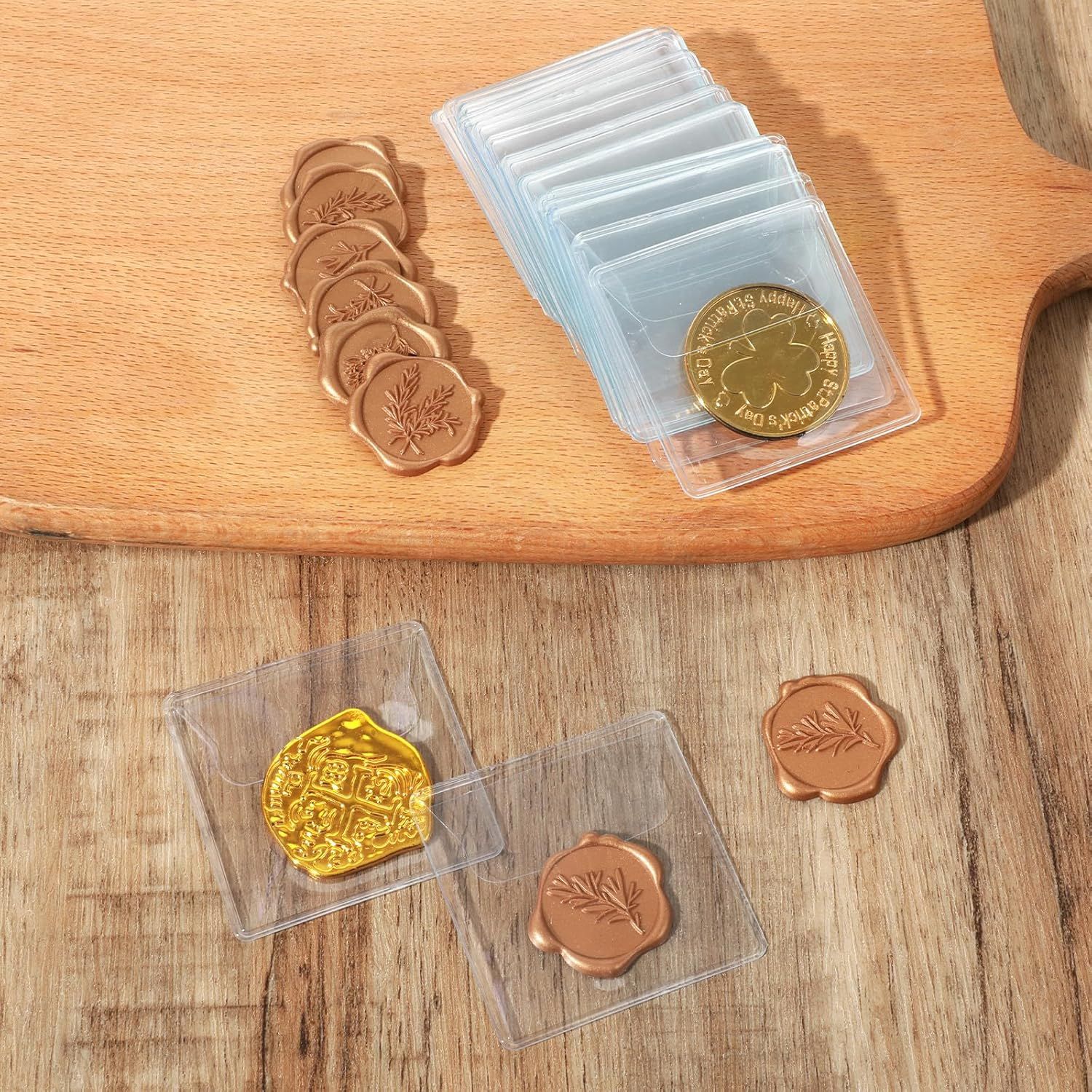 30 Pcs Clear Plastic Coin Holders for Collectors, 2.17×2.17 Inches Coin Sleeves, PVC Small Single Pocket Coin Protectors for All Coins Stamp Collection - Image 6