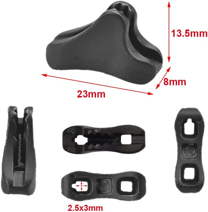 CooBigo 12Pack Ultralight Guyline Tensioners Tent Guyline Cord Rope Adjuster for Outdoor Camping Hiking Tent Tarp Canopy Shelter (Black), FLC554-B - Image 2
