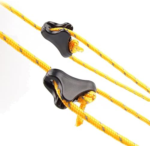 CooBigo 12Pack Ultralight Guyline Tensioners Tent Guyline Cord Rope Adjuster for Outdoor Camping Hiking Tent Tarp Canopy Shelter (Black), FLC554-B - Image 3