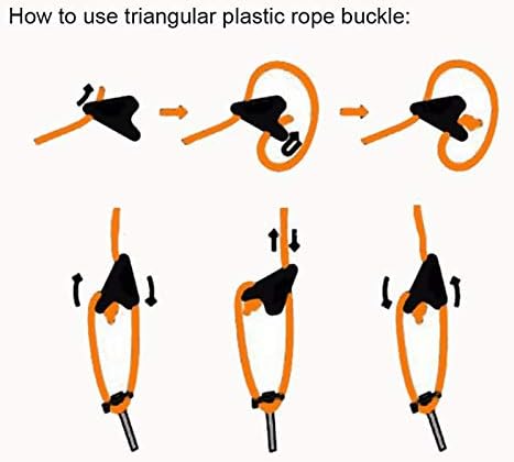 CooBigo 12Pack Ultralight Guyline Tensioners Tent Guyline Cord Rope Adjuster for Outdoor Camping Hiking Tent Tarp Canopy Shelter (Black), FLC554-B - Image 4