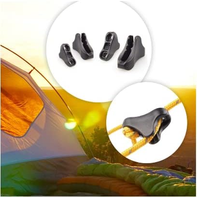 CooBigo 12Pack Ultralight Guyline Tensioners Tent Guyline Cord Rope Adjuster for Outdoor Camping Hiking Tent Tarp Canopy Shelter (Black), FLC554-B - Image 5