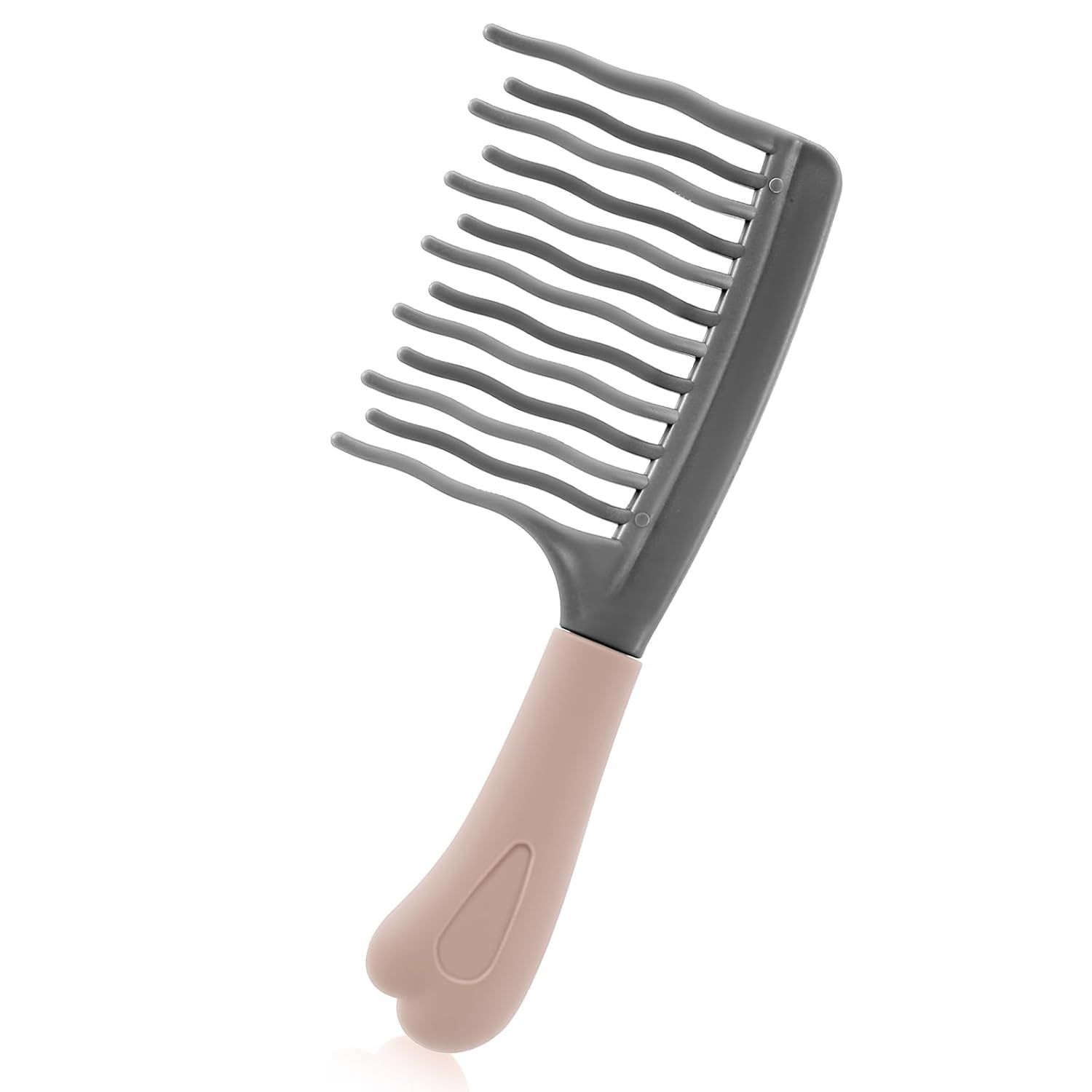 Wide Tooth Comb for Curls, Curly Hair Comb with Double Row Wavy Tooth for Curls Wavy Thick Long Wet Dry Hairs, Detangler Hairs Brush Large Teeth Shower for Women Girl (Grey) - Image 1