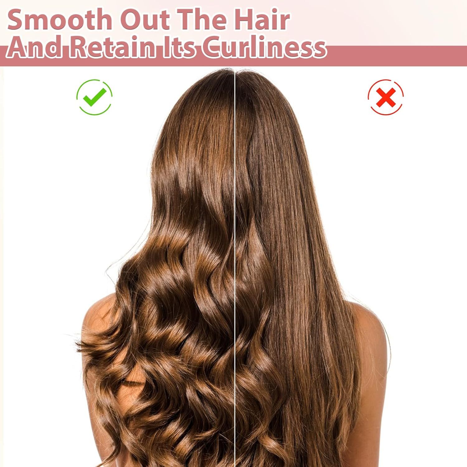 Wide Tooth Comb for Curls, Curly Hair Comb with Double Row Wavy Tooth for Curls Wavy Thick Long Wet Dry Hairs, Detangler Hairs Brush Large Teeth Shower for Women Girl (Grey) - Image 4
