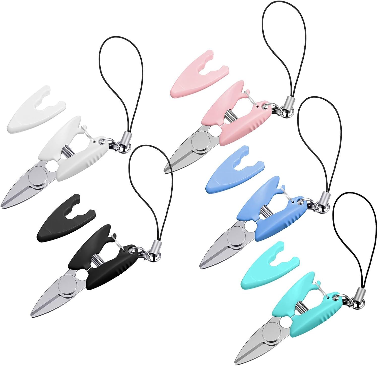 5 Pcs Mini Scissors with Cover, Portable Travel Scissors, Tiny Sewing Scissor, Multifunctional Micro Snips for Sewing, Crafts, and Yarn - Image 1