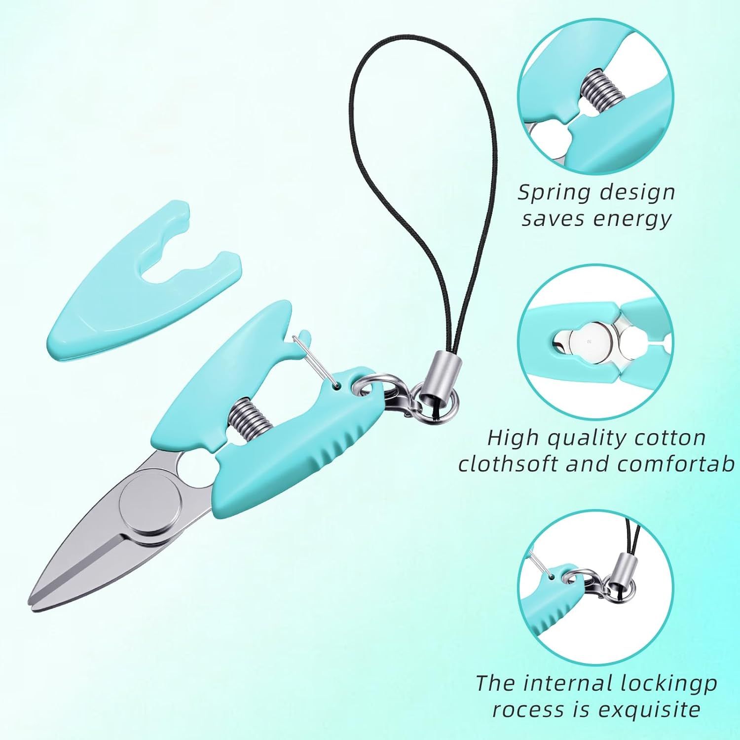 5 Pcs Mini Scissors with Cover, Portable Travel Scissors, Tiny Sewing Scissor, Multifunctional Micro Snips for Sewing, Crafts, and Yarn - Image 4