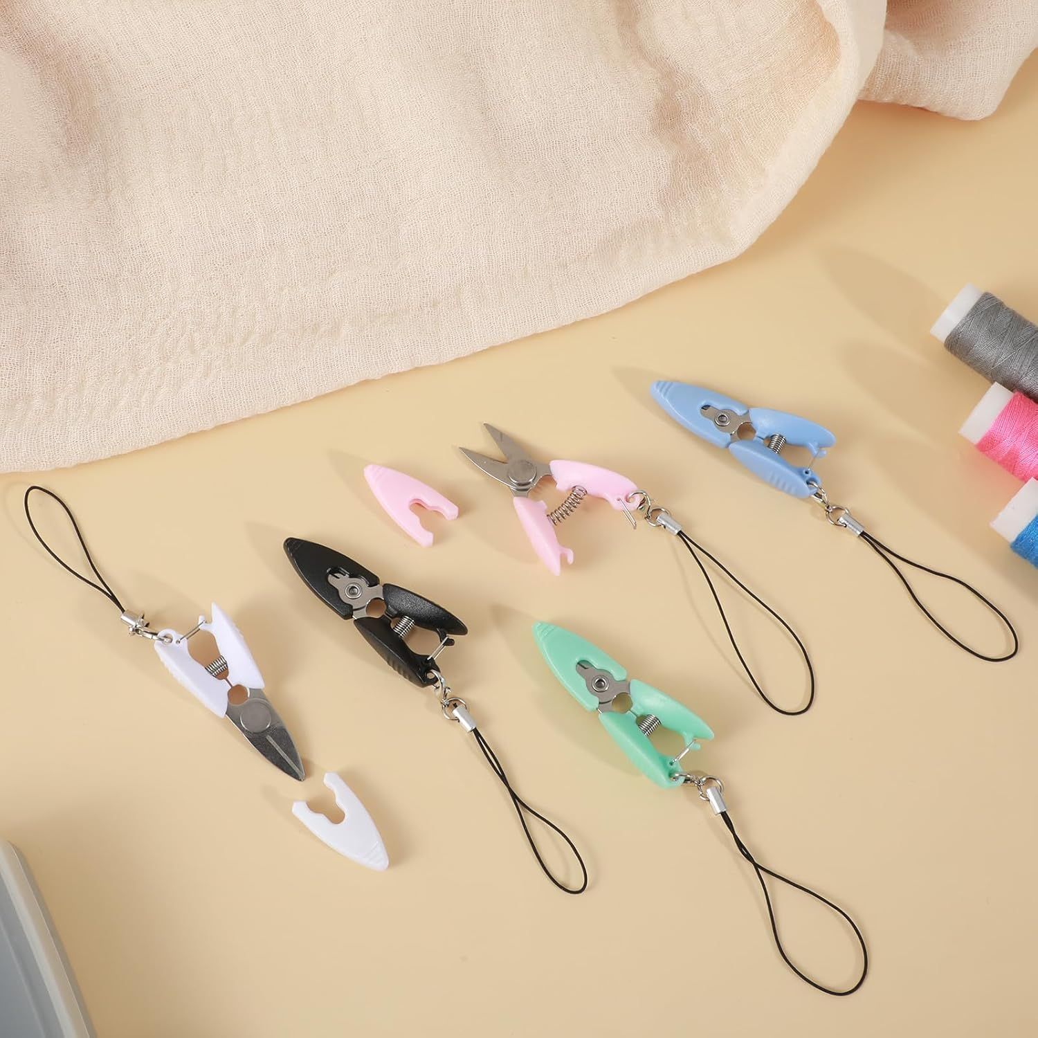 5 Pcs Mini Scissors with Cover, Portable Travel Scissors, Tiny Sewing Scissor, Multifunctional Micro Snips for Sewing, Crafts, and Yarn - Image 7