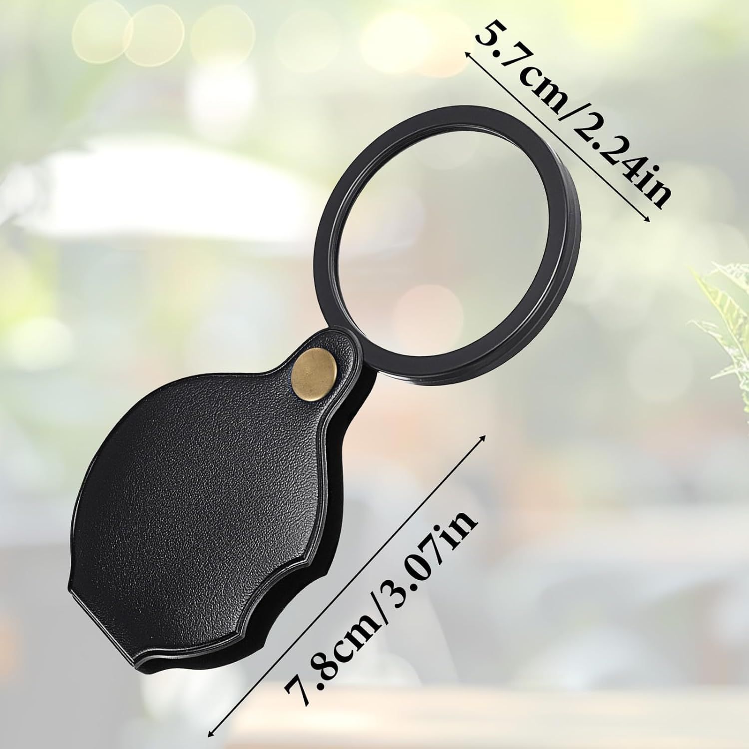 20X Pocket Magnifier, Pocket Jewelry Magnifying Glass, Rotating and Folding Small Magnifying Glass for Seniors Student Reading, Inspection, Coin, Jewelry or Exploring (Black, Boxed) - Image 3
