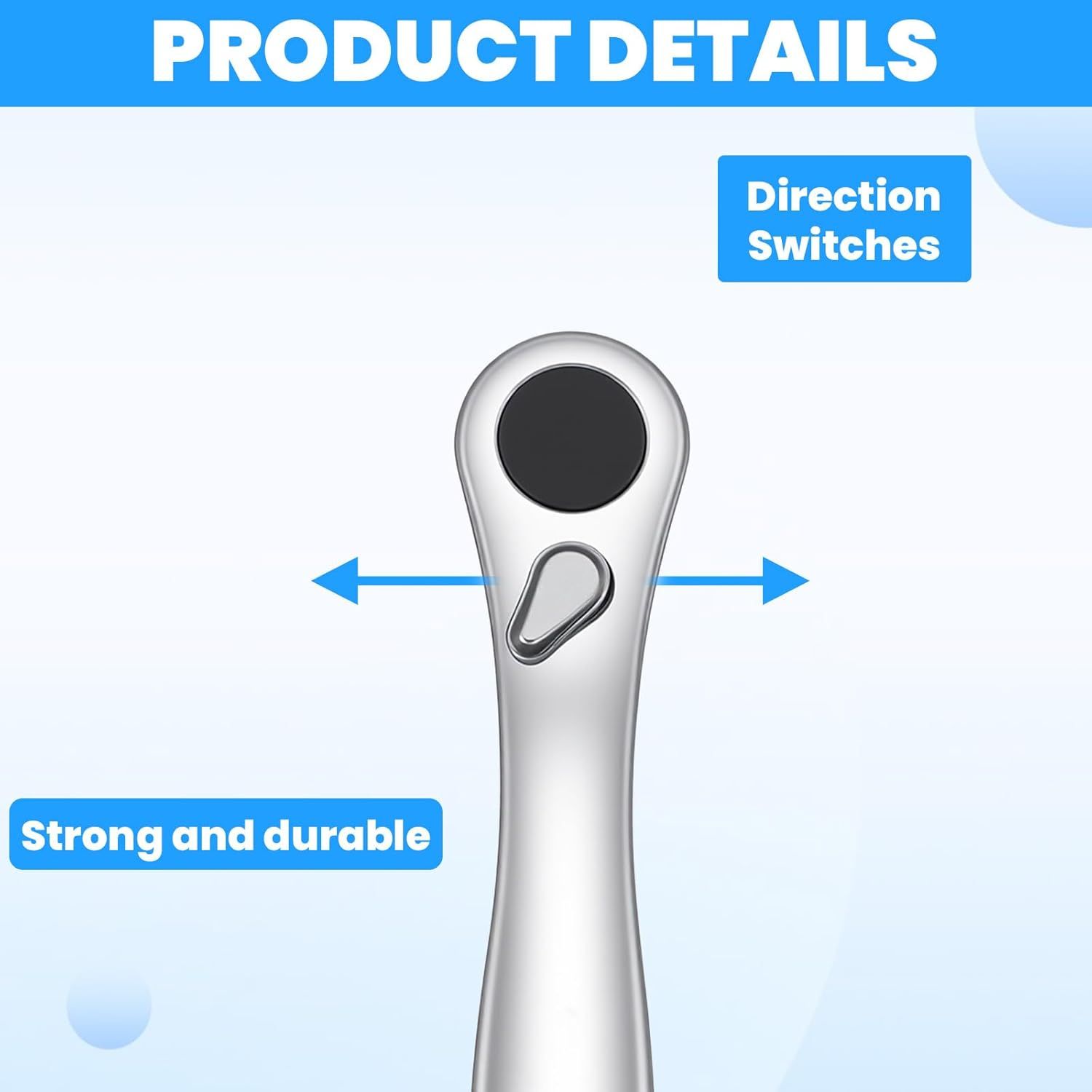 Mini 1/4 Ratchet Wrench, Reversible Stubby Ratchet, Oval Head Socket Wrench, Steel Quarter Inch Compact Socket Wrenches for Tight Spaces - Image 4