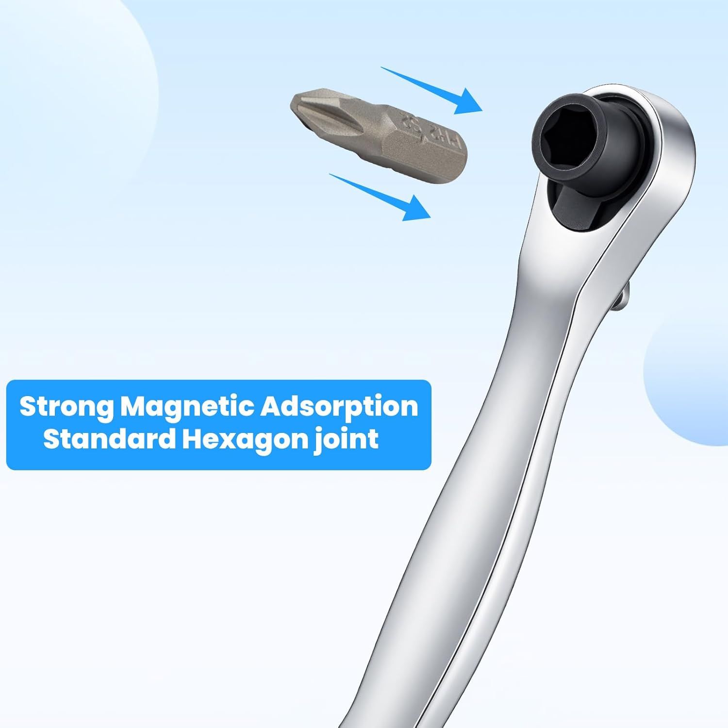 Mini 1/4 Ratchet Wrench, Reversible Stubby Ratchet, Oval Head Socket Wrench, Steel Quarter Inch Compact Socket Wrenches for Tight Spaces - Image 6