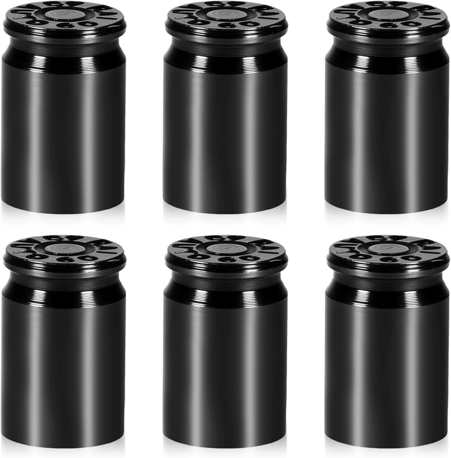 6 Pcs Bullet Tire Valve Stem Caps, Aluminum Alloy Car Tire Valve Caps, Universal Tire Air Cap for Cars, SUV, Trucks, Bikes, Motorcycles, Bicycles (Black) - Image 1
