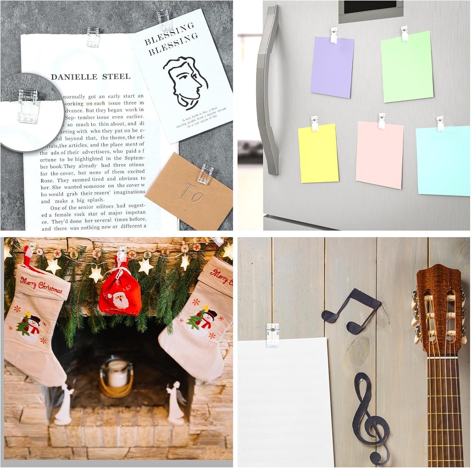 40 Pcs Tapestry Wall Hanging Clips, Clear Wall Clips for Hanging Photos, Posters, Banners, Adhesive Clip for Office Home Picture Halloween Christmas Decorations - Image 5